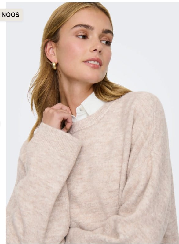 ONLY KADIN ONLSIMONI L/S O-NECK BEJ KAZAK - 15368976 - Only - 15368976