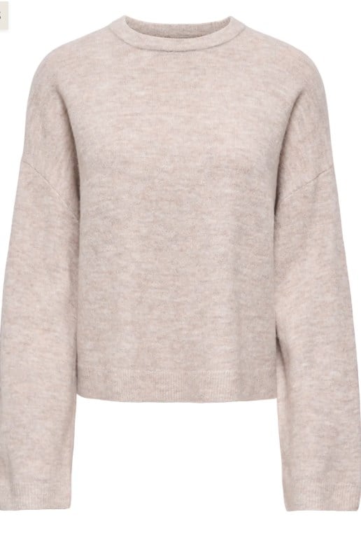 ONLY KADIN ONLSIMONI L/S O-NECK BEJ KAZAK - 15368976 - Only - 15368976