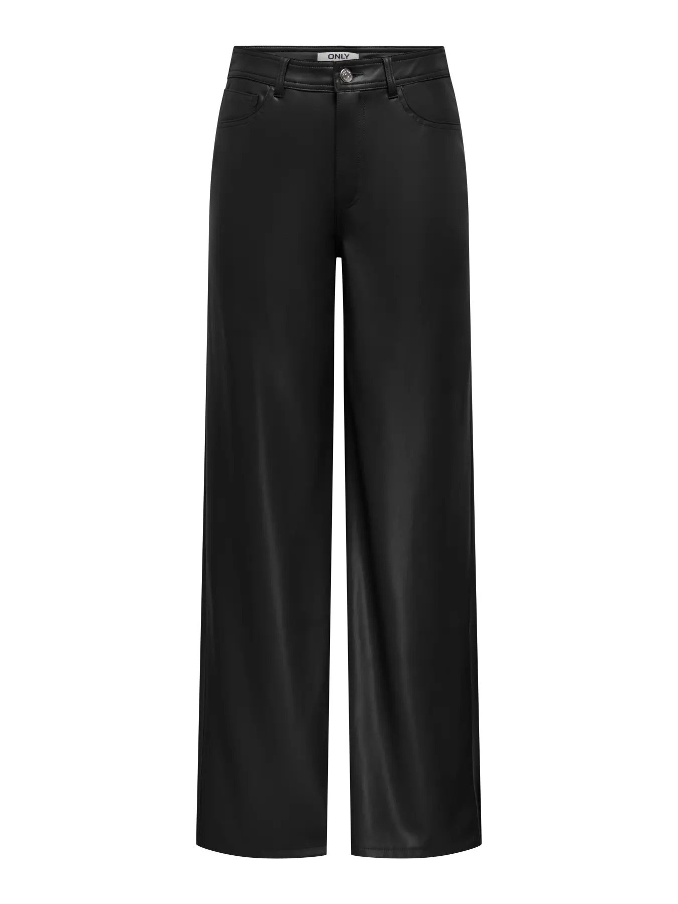 Only Kadın Onlsmooth Bol Paça Deri Siyah Pantolon - 15376854  - Only - 15376854