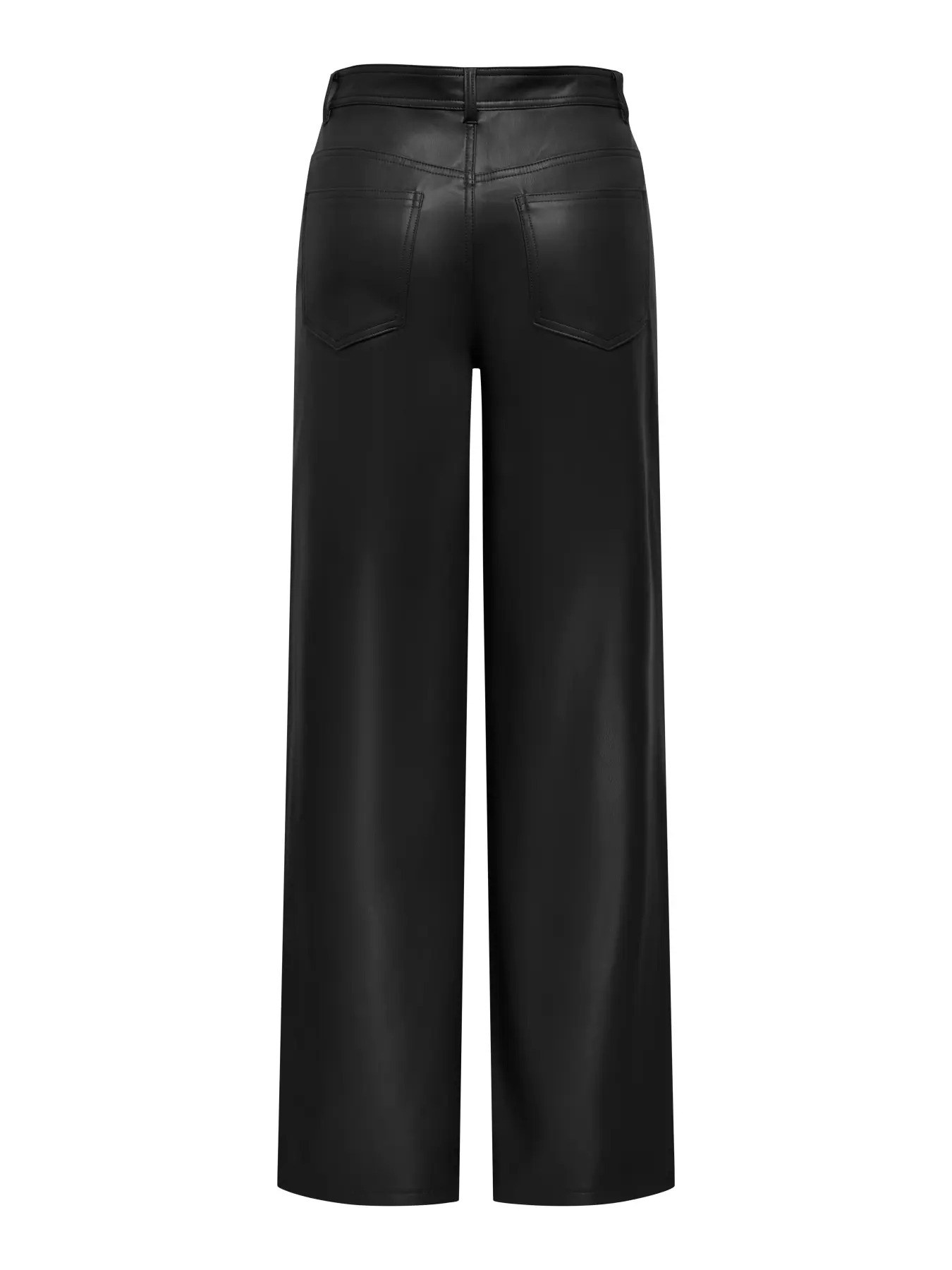 Only Kadın Onlsmooth Bol Paça Deri Siyah Pantolon - 15376854  - Only - 15376854
