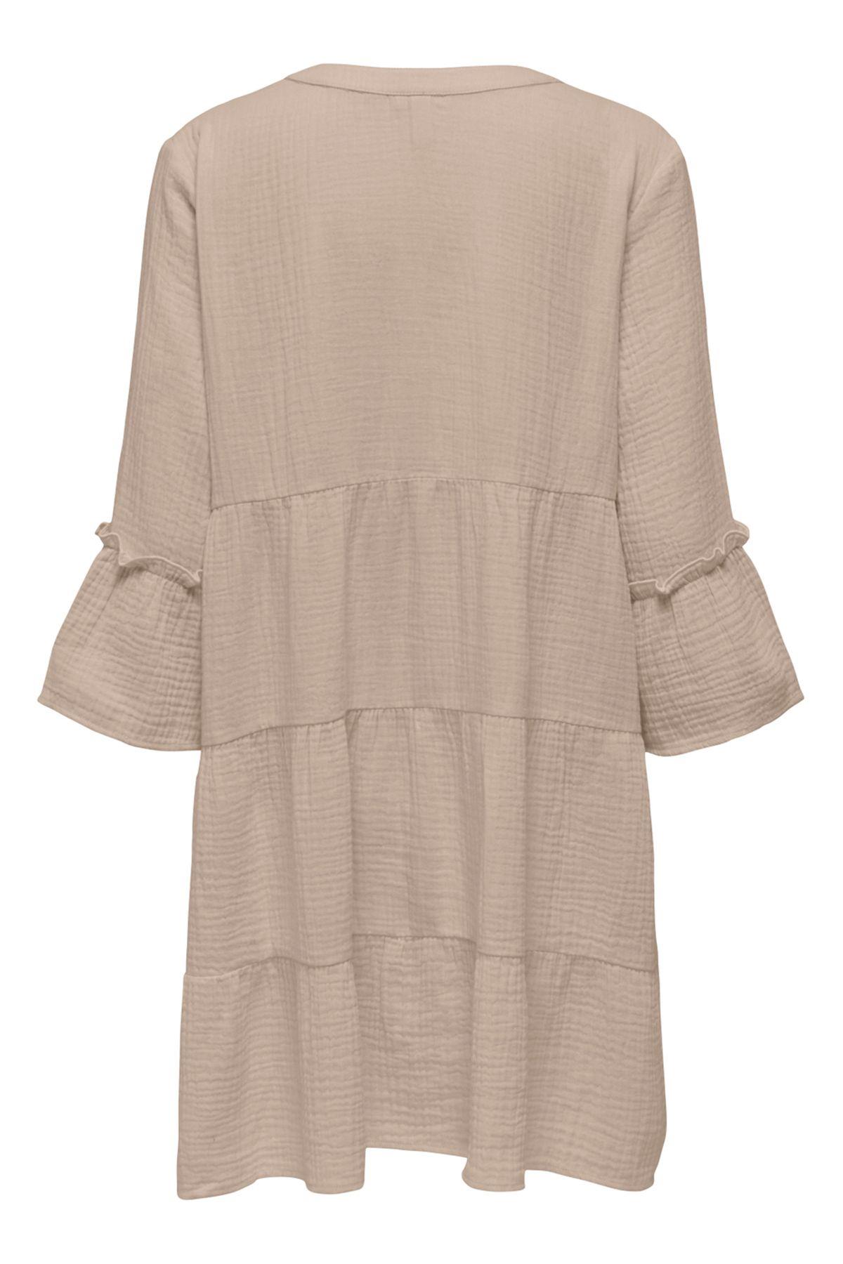 Only Kadın Onlthyra Organik Pamuklu Regular Fit V Yaka Mini Elbise  Elbise - 15267999 - Only - muk-15267999