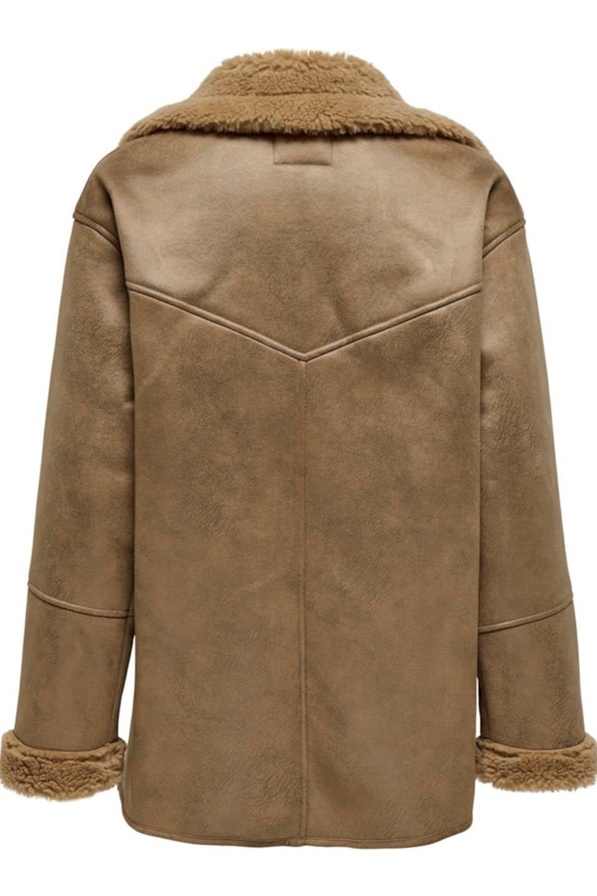Only Kadın Onlylva Coat Taba Kürklü Mont - 15322037 - Only - 15322037