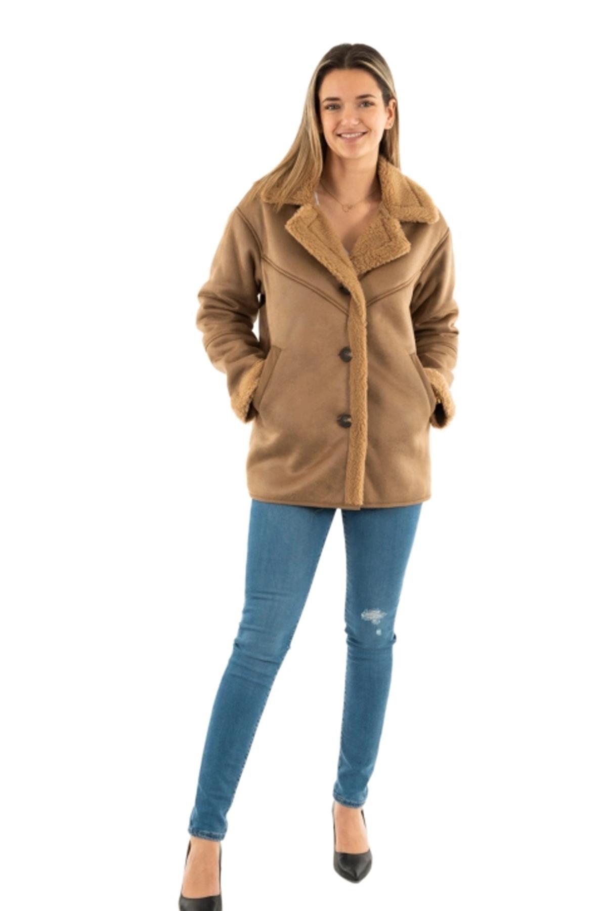 Only Kadın Onlylva Coat Taba Kürklü Mont - 15322037 - Only - 15322037