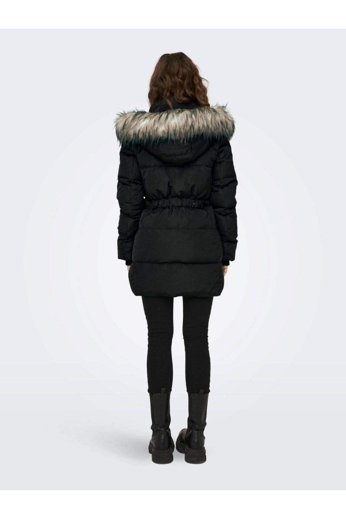 Only Kadın OnlyOnlrhoda Kürk Kapüşonlu Mont - 15270608 - Only - 15270608