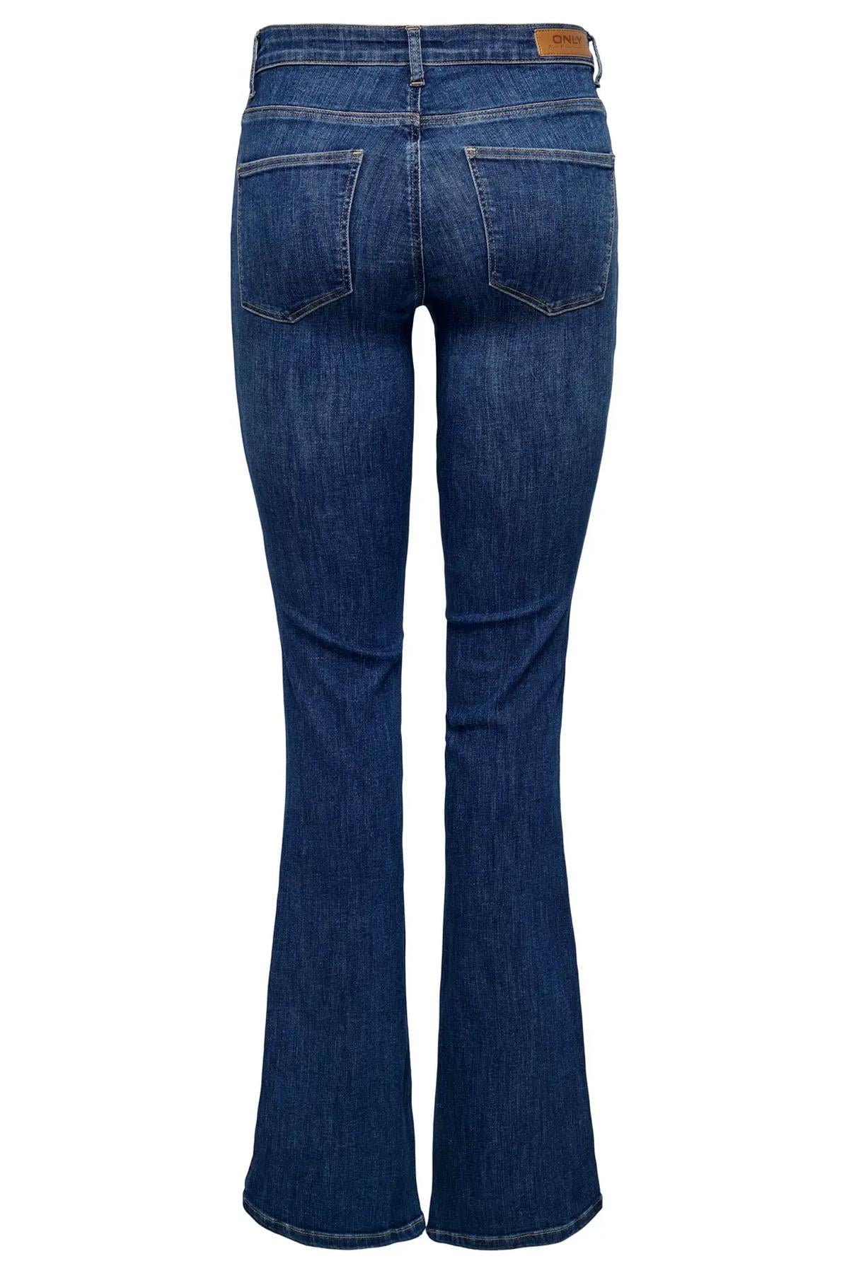 Only Kadın Orta Bel Geniş Paça Mavi Kot Pantolon - 15337824 - Only - 15337824