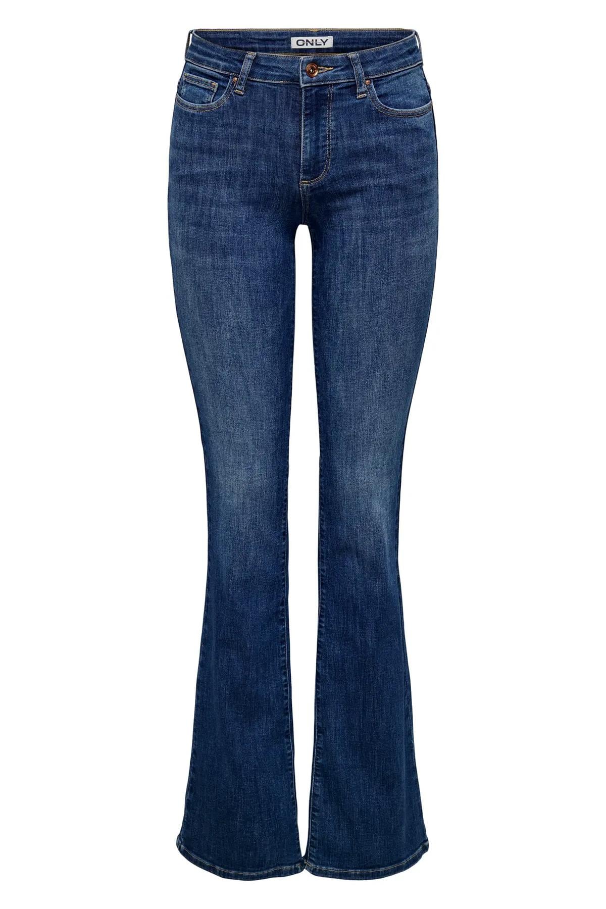 Only Kadın Orta Bel Geniş Paça Mavi Kot Pantolon - 15337824 - Only - 15337824