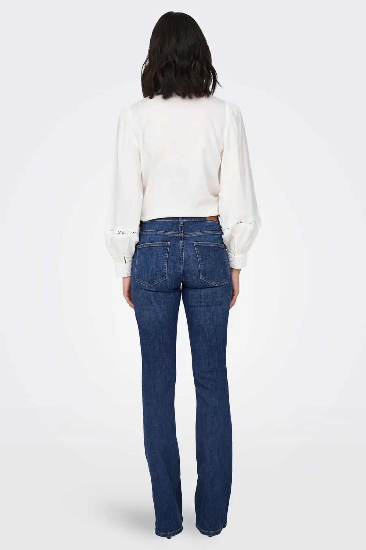 Only Kadın Orta Bel Geniş Paça Mavi Kot Pantolon - 15337824 - Only - 15337824