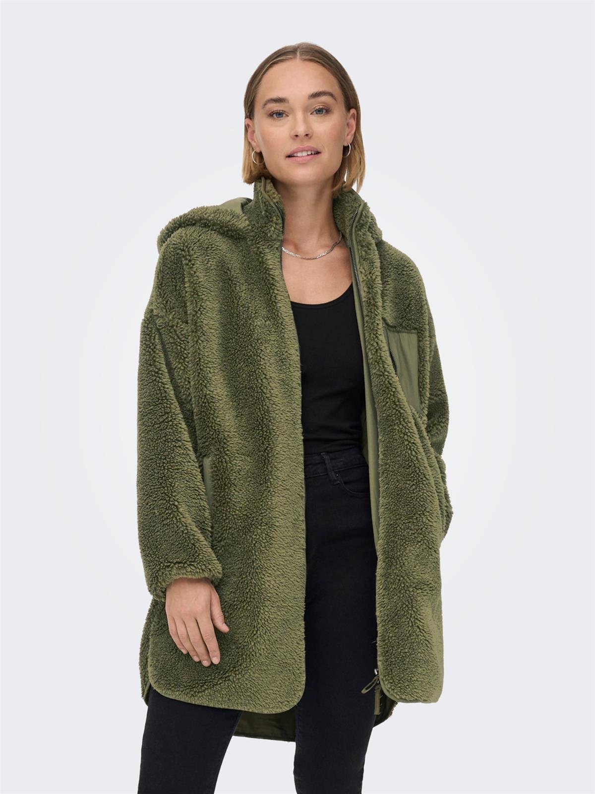 Only Kadın Oversize Kürklü Kaban Mont - 15230461 - Only - 15230461
