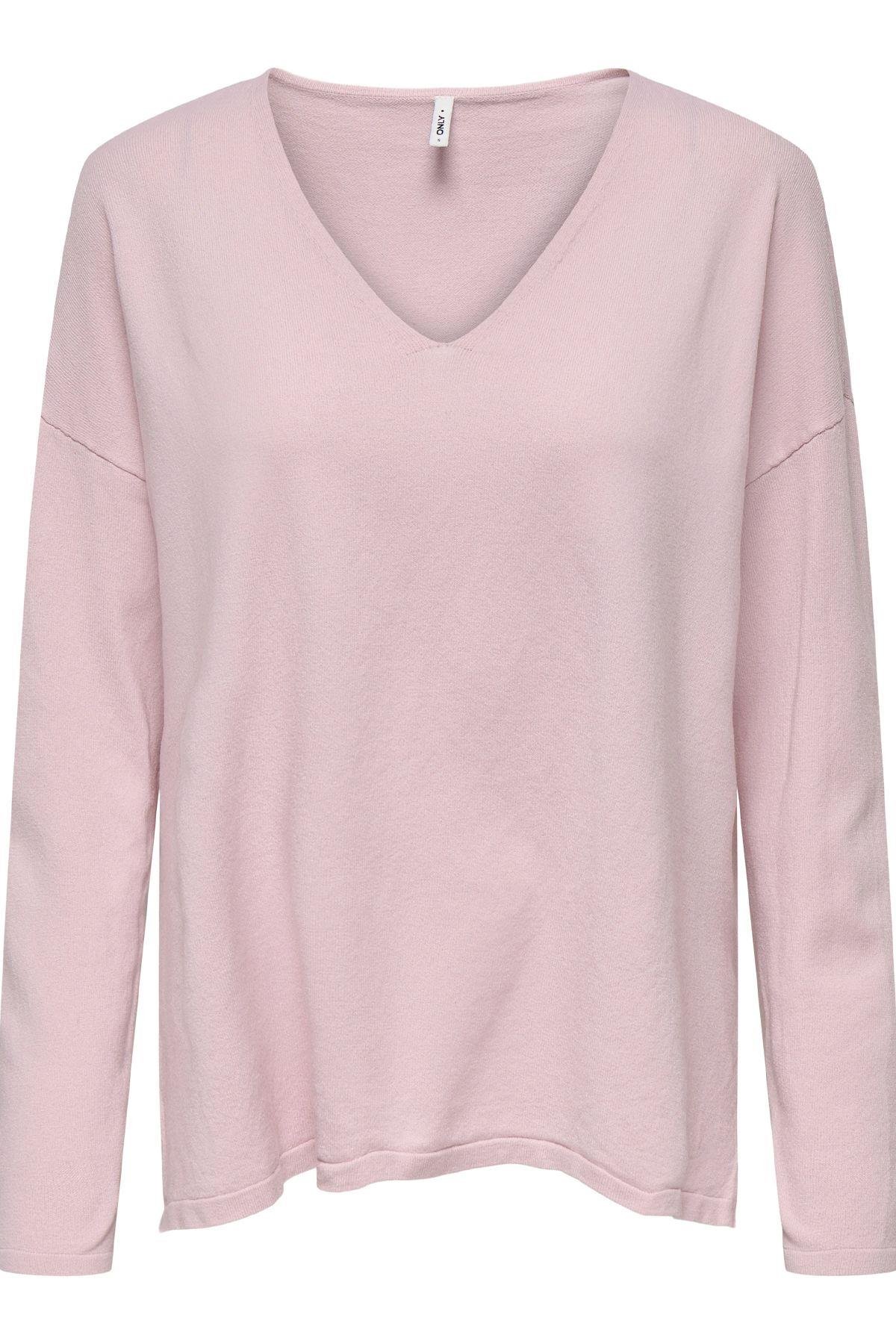 Only Kadın Oversize V Yaka Basic Kazak - 15340735 - Only - 15340735