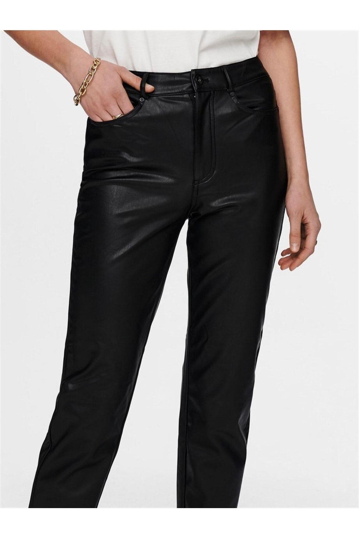 Only Kadın Rahat Kesim Suni Deri Pantolon - 15209293 - Only - 15209293-00008