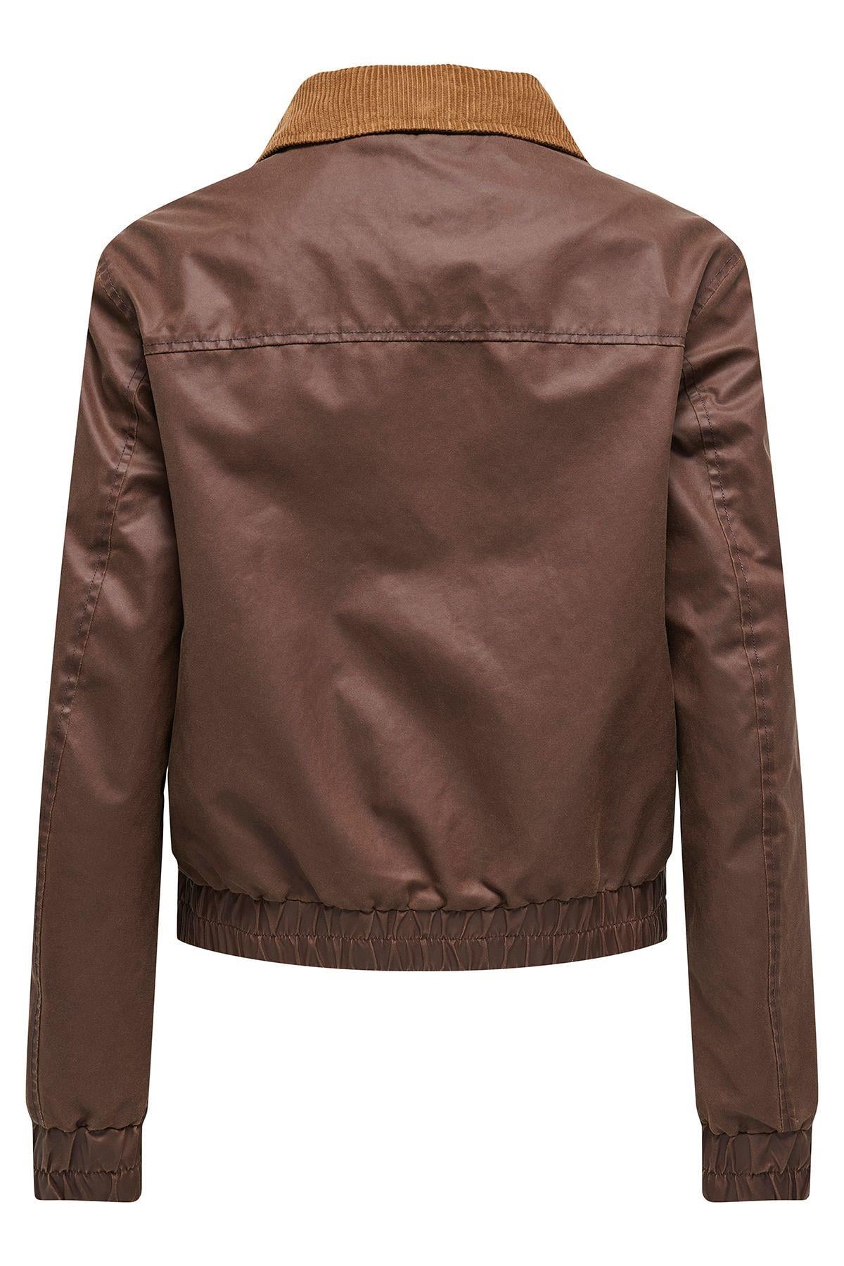 Only Kadın Regular Fit Kadife Gömlek Yaka Kısa Mont - 15335923 - Only - 15335923