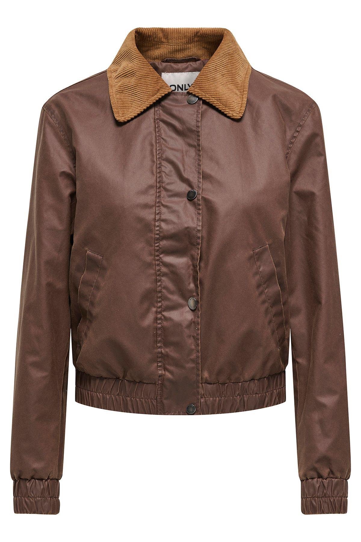 Only Kadın Regular Fit Kadife Gömlek Yaka Kısa Mont - 15335923 - Only - 15335923