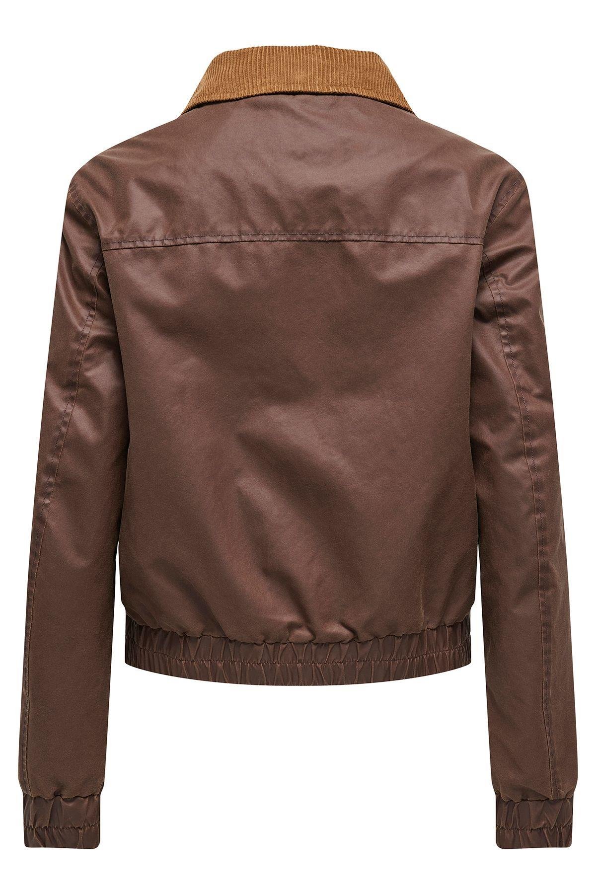 Only Kadın Regular Fit Kadife Gömlek Yaka Kısa Mont - 15335923 - Only - 15335923