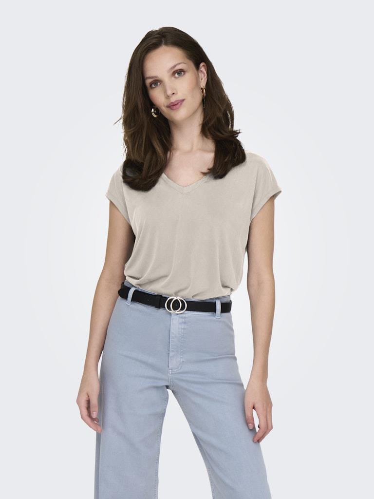 Only Kadın Regular Fit V Yaka Basic T-Shirt - 15326642 - Only - 15326642-V
