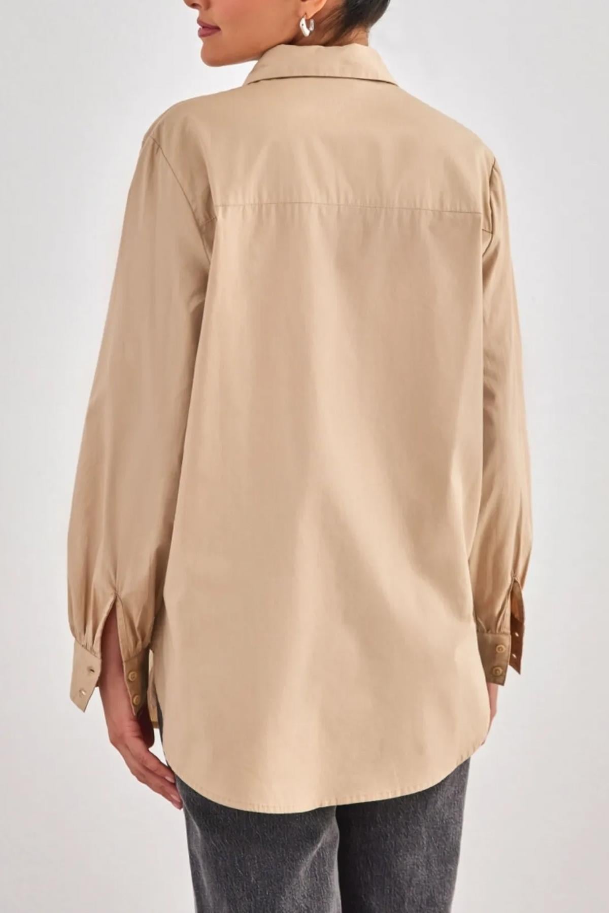 Only Kadın Relaxed Rahat Kalıp Casuall Günlük Kumaş  Gömlek - 15227677 - Only - TYC9D16279E7B824F2