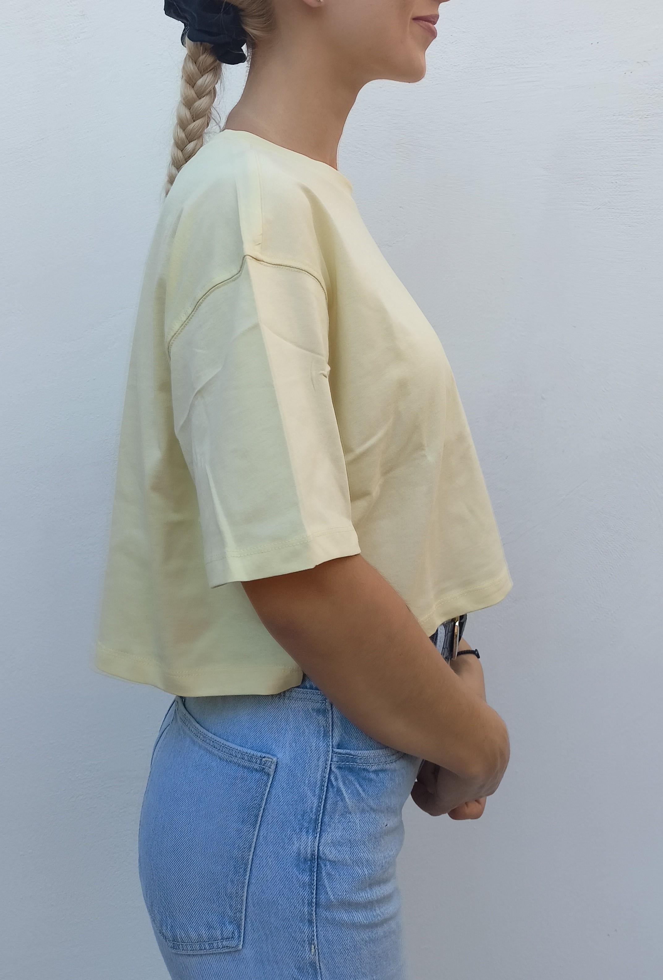 Only Kadın Renkli Crop T-Shirt - 15260935 - Only - 15260935