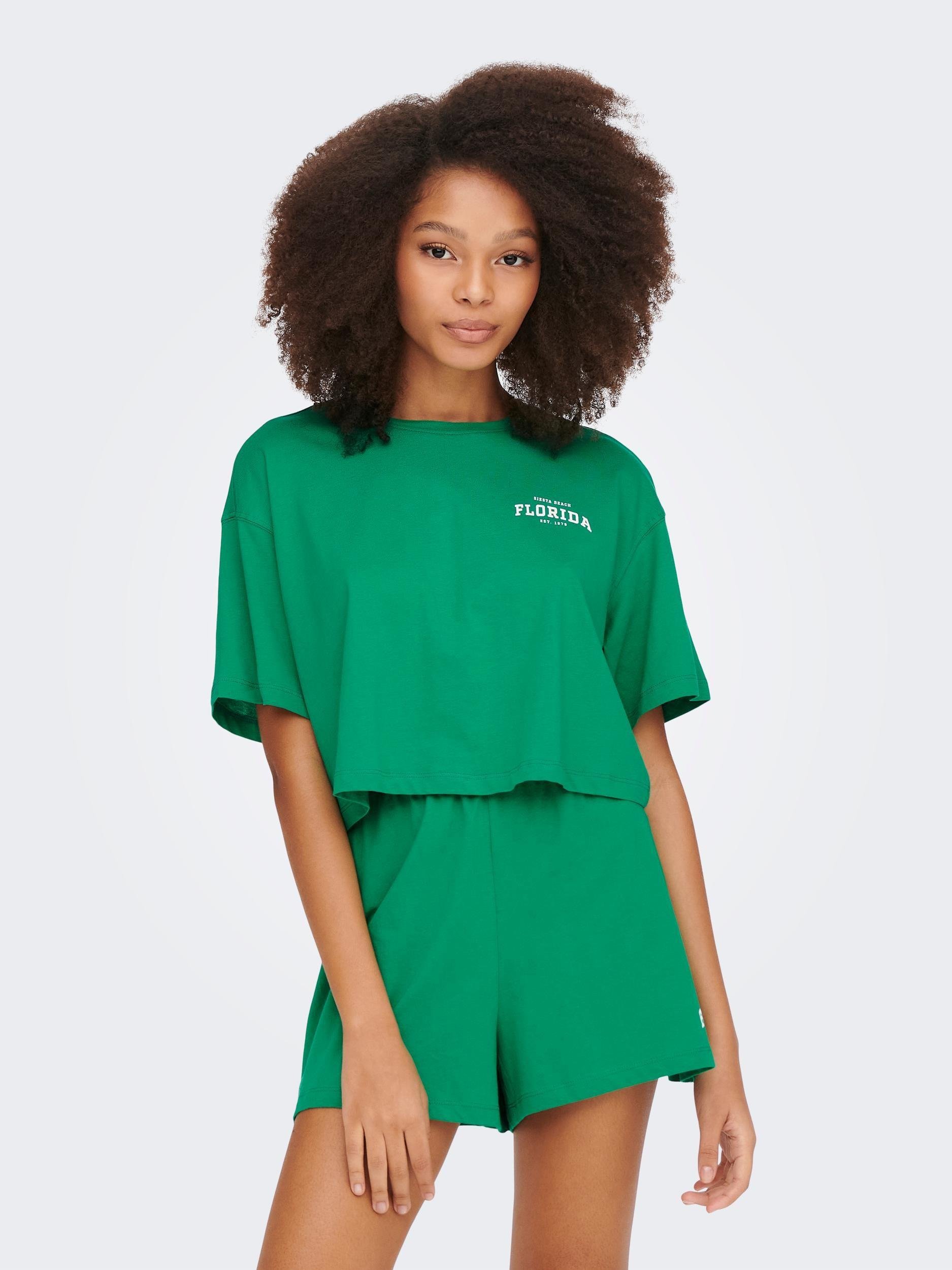 Only Kadın Renkli Crop T-Shirt - 15260935 - Only - 15260935