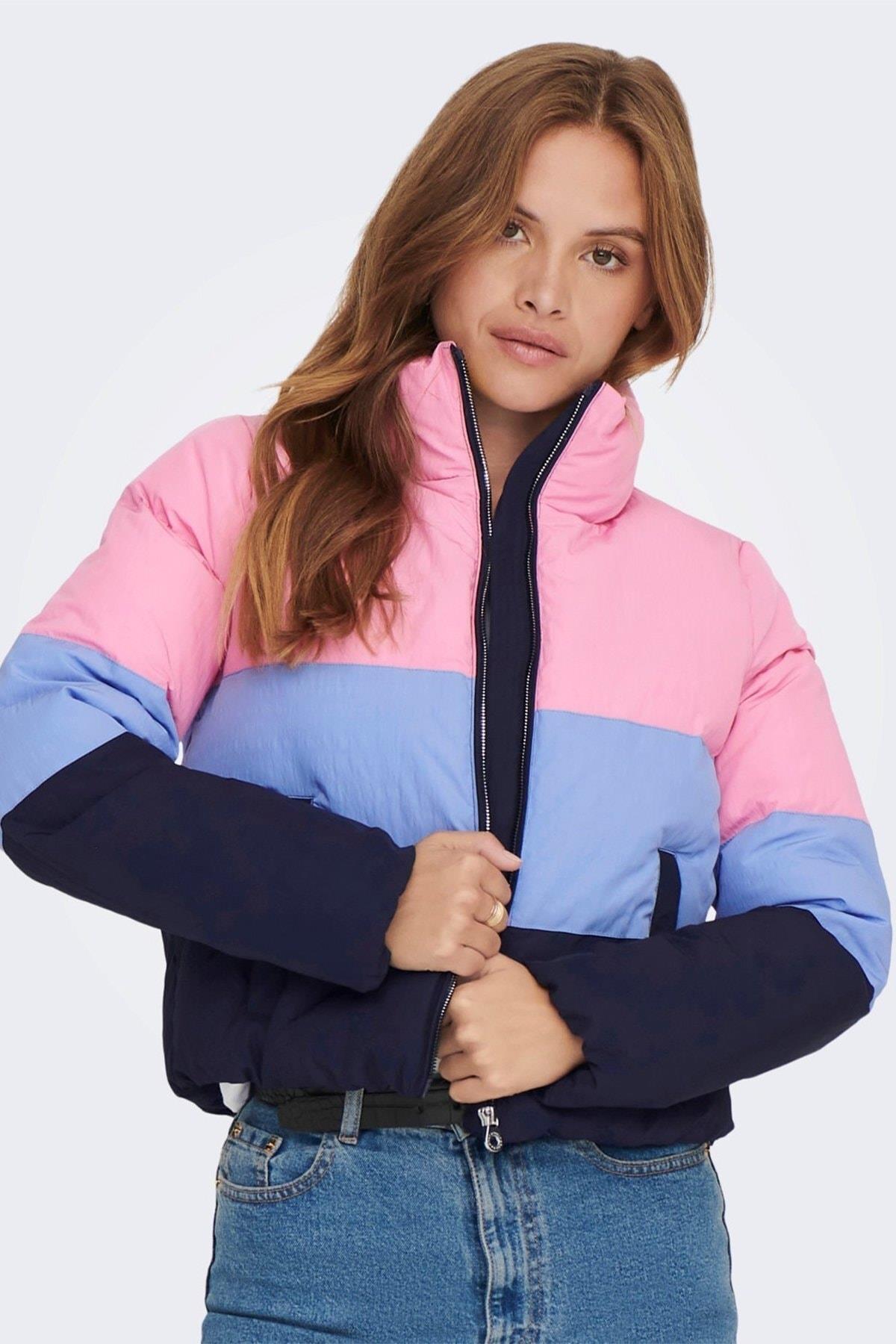 Only Kadın Renkli Onldolly Block Puffer Şişme Mont - 15262970 - Only - 15262970