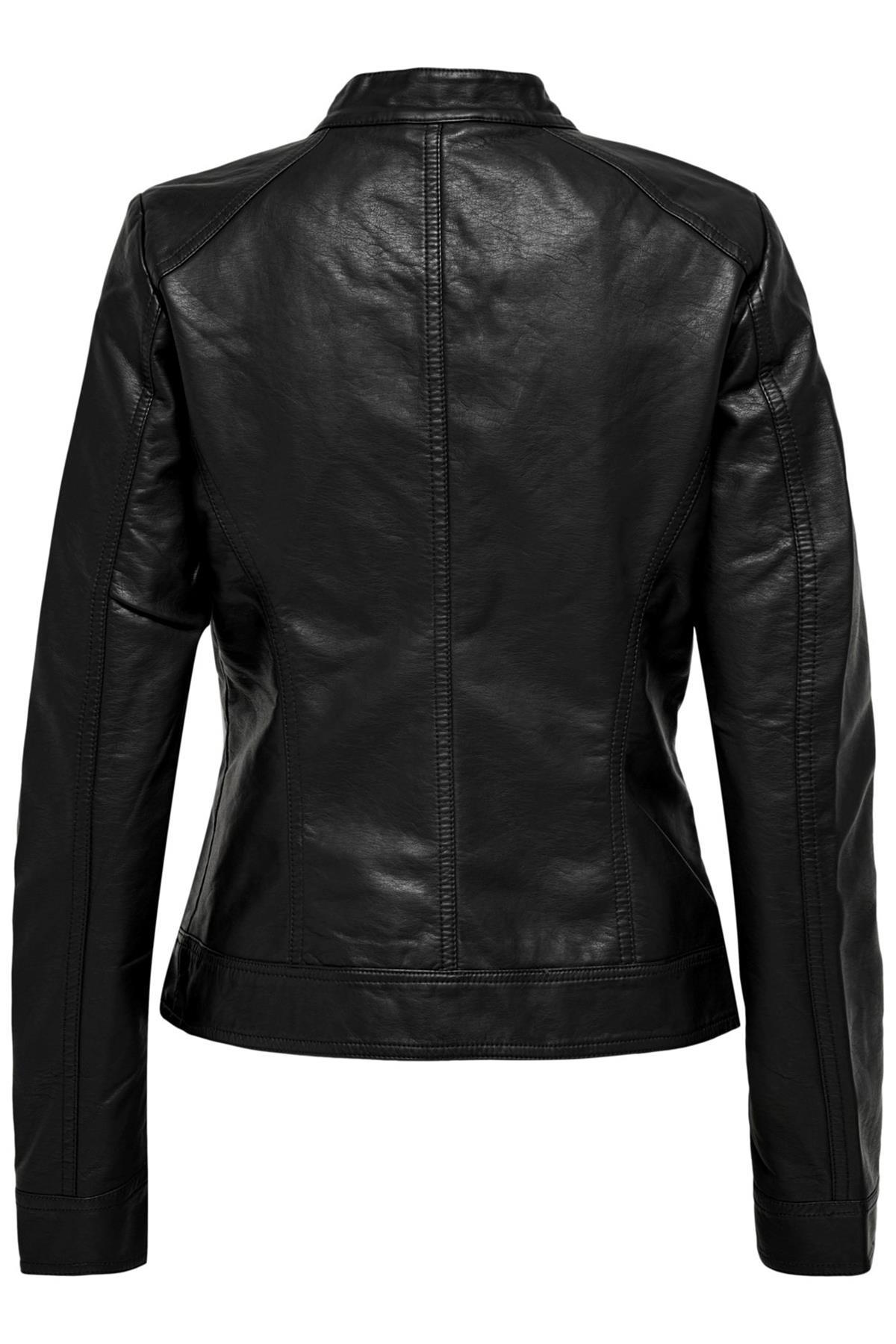 Only Kadın Siyah Deri Ceket Onlbandit Faux Leather Biker 15081400-BLK - Only - 15081400-B