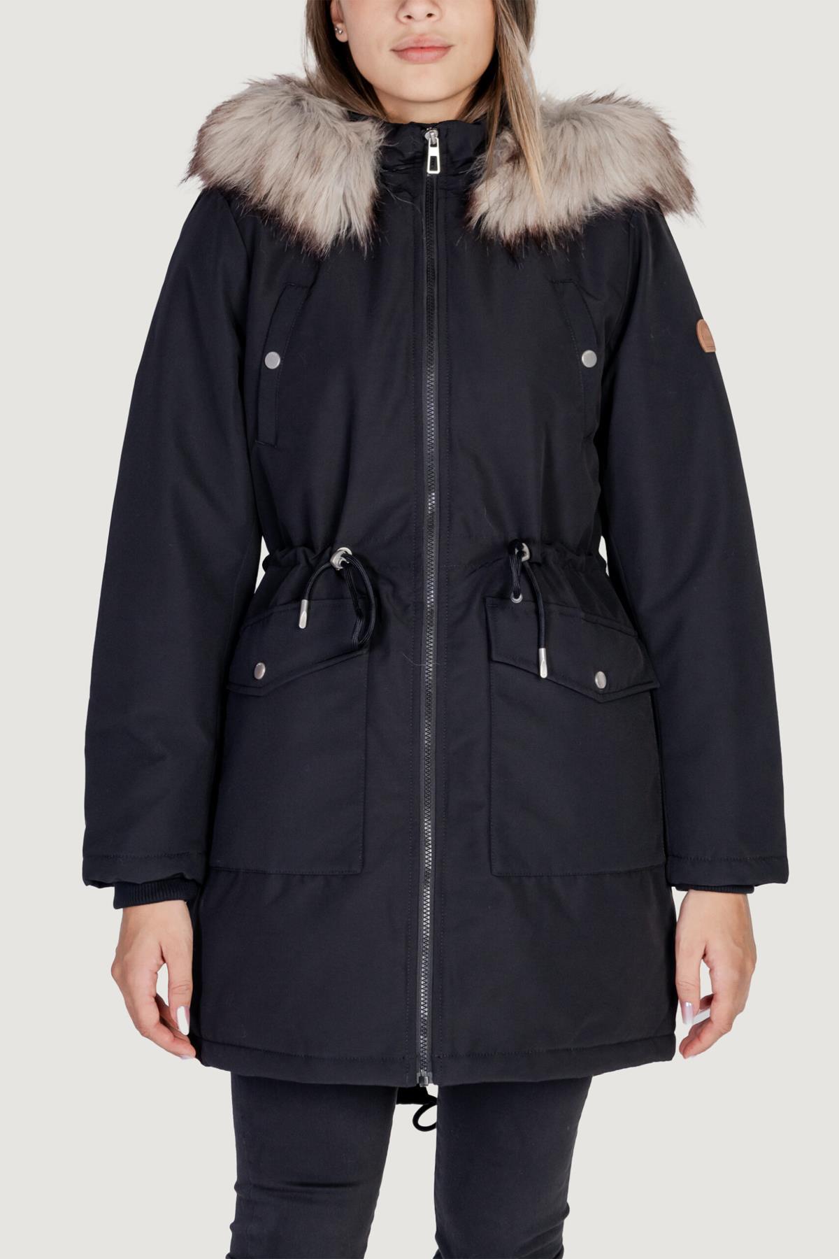 Only Kadın Siyah Kürklü Parka Jacket Life Mont - 15322159 - Only - muk-15322159