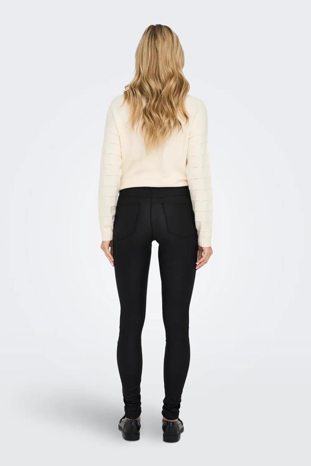 Only Kadın Siyah Normal Bel Pant Deri Pantolon - 15151791 - Only - 15151791