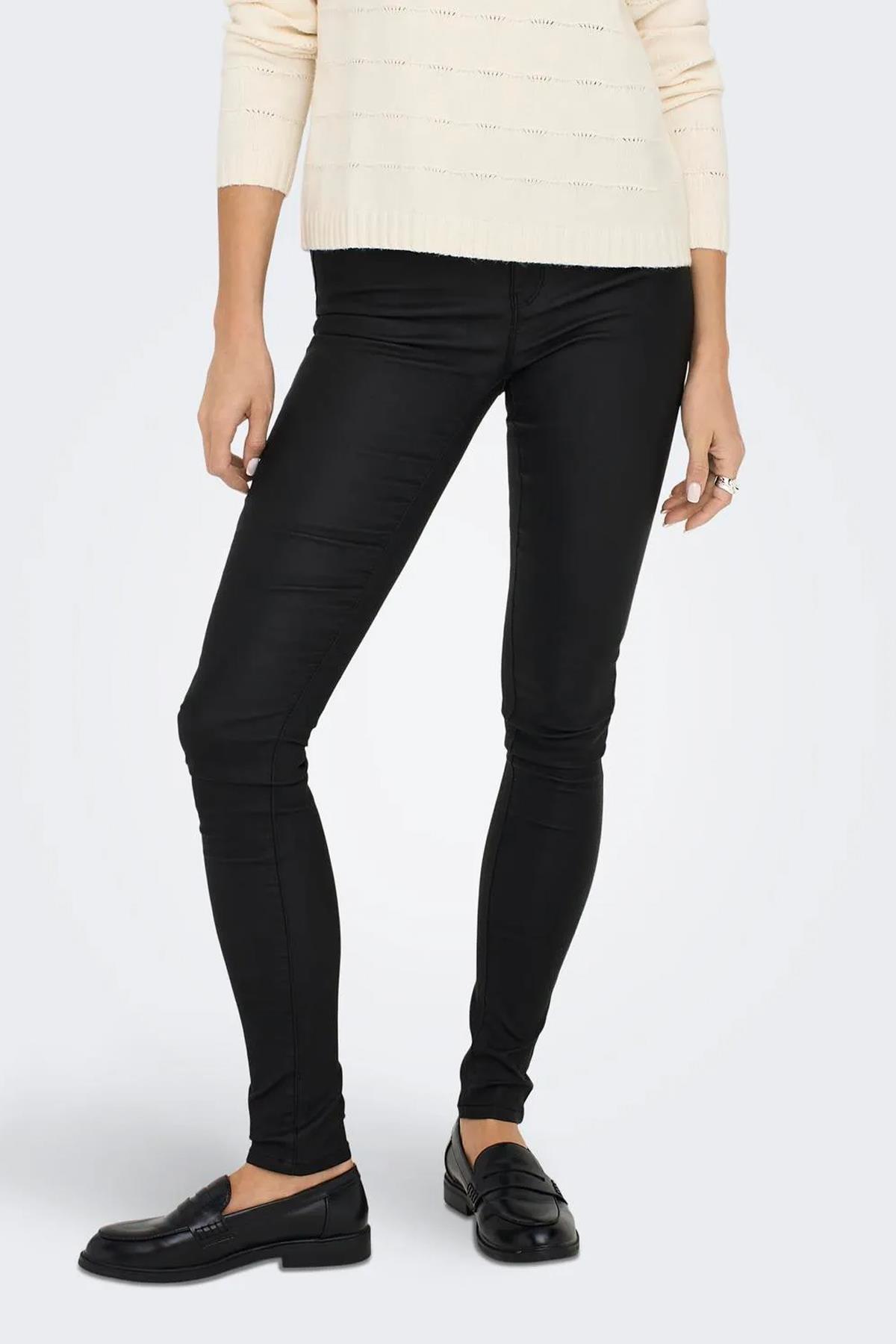 Only Kadın Siyah Normal Bel Pant Deri Pantolon - 15151791 - Only - 15151791