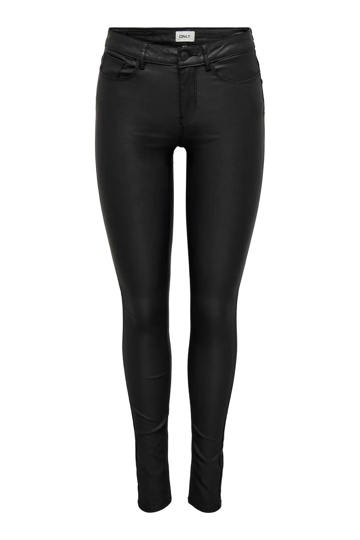 Only Kadın Siyah Normal Bel Pant Deri Pantolon - 15151791 - Only - 15151791