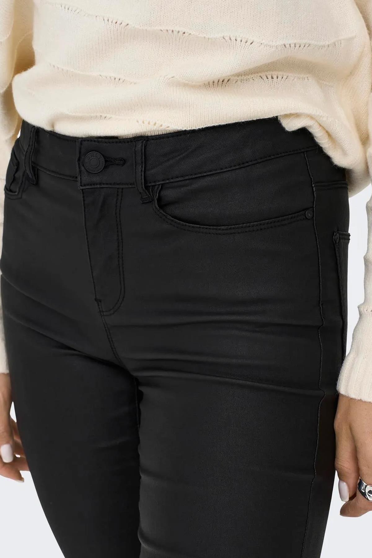 Only Kadın Siyah Normal Bel Pant Deri Pantolon - 15151791 - Only - 15151791