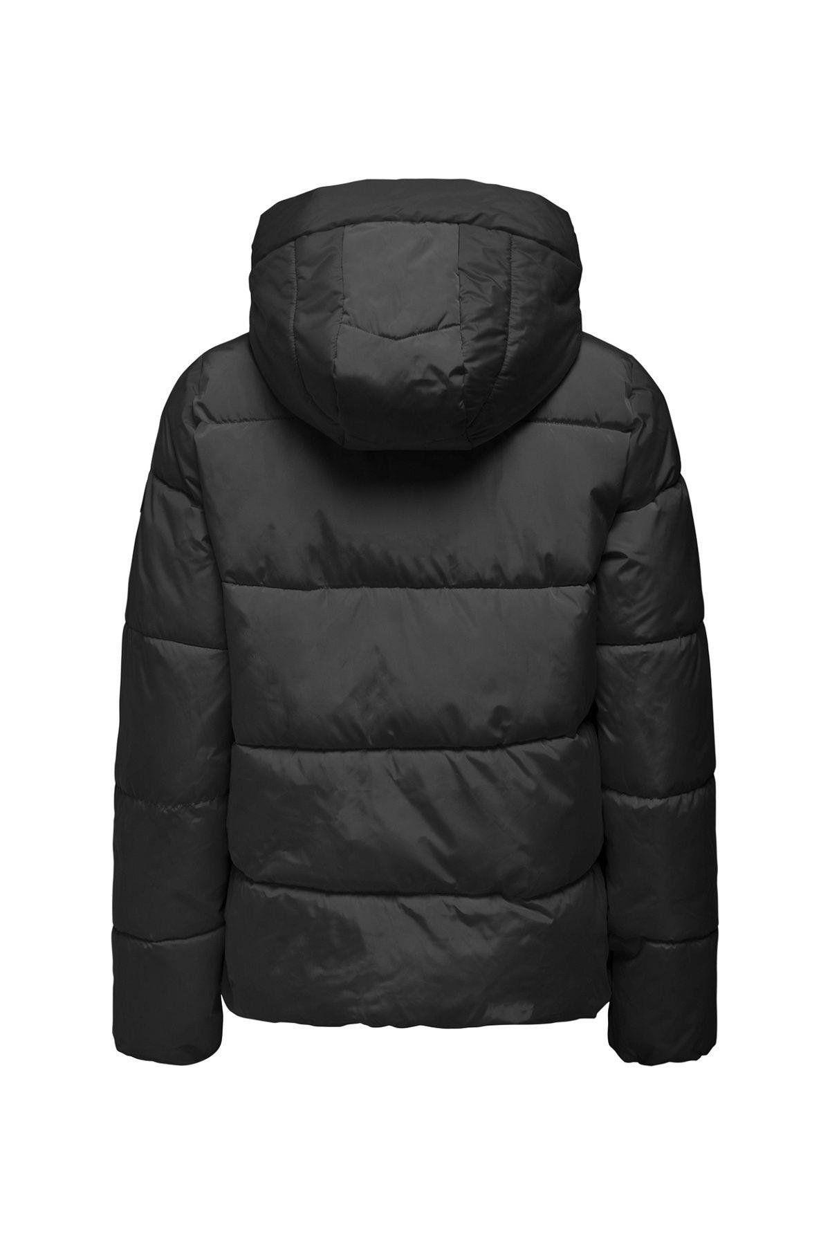 Only Kadın Siyah Şişme Kapüşonlu Mont Onlnewamanda Short Jacket - 5003056128  - Only - 5003056128