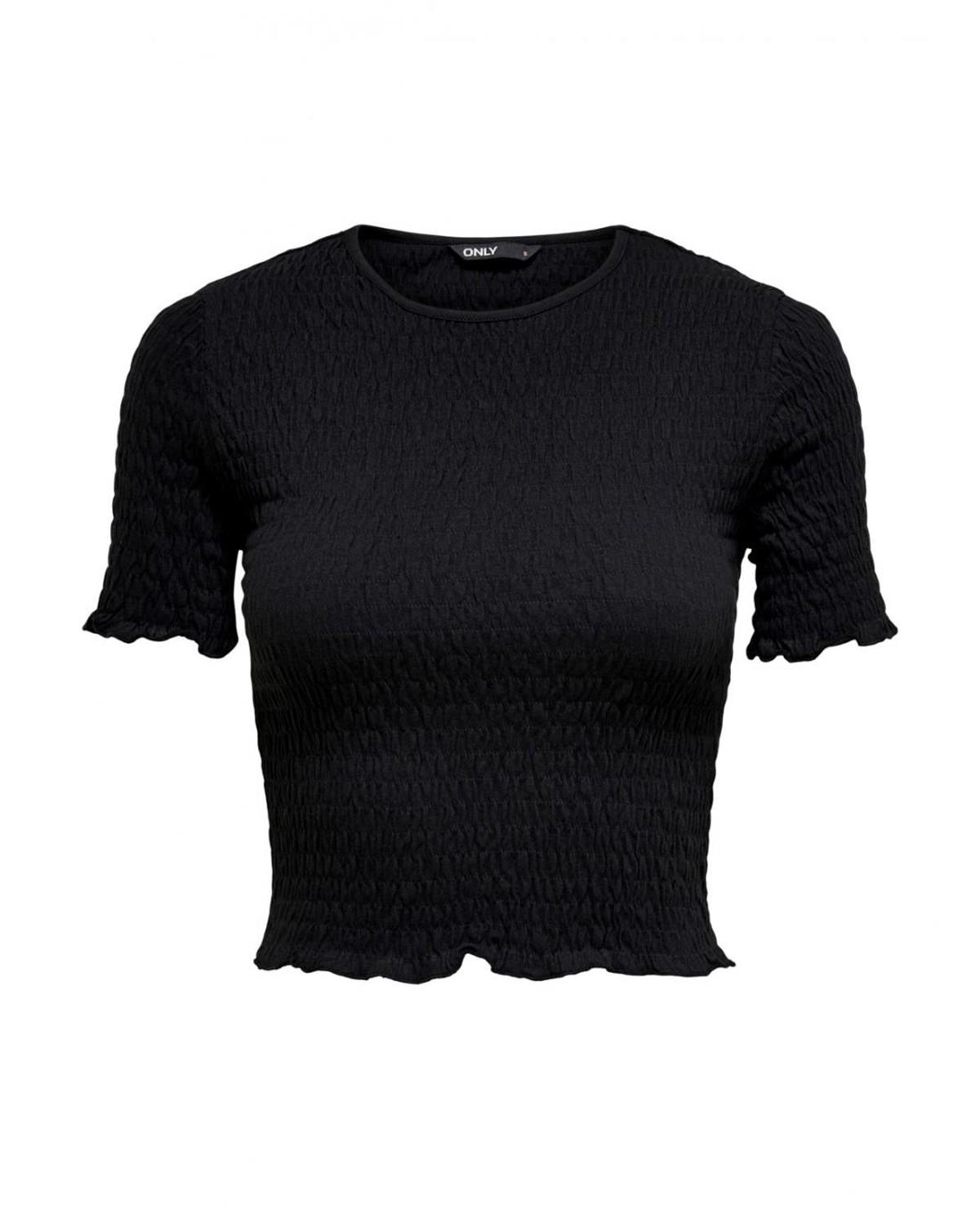 ONLY Kadın Siyah T-shirt Crop Top Smock Top Brooklyn - 15254883 - Only - 15254883
