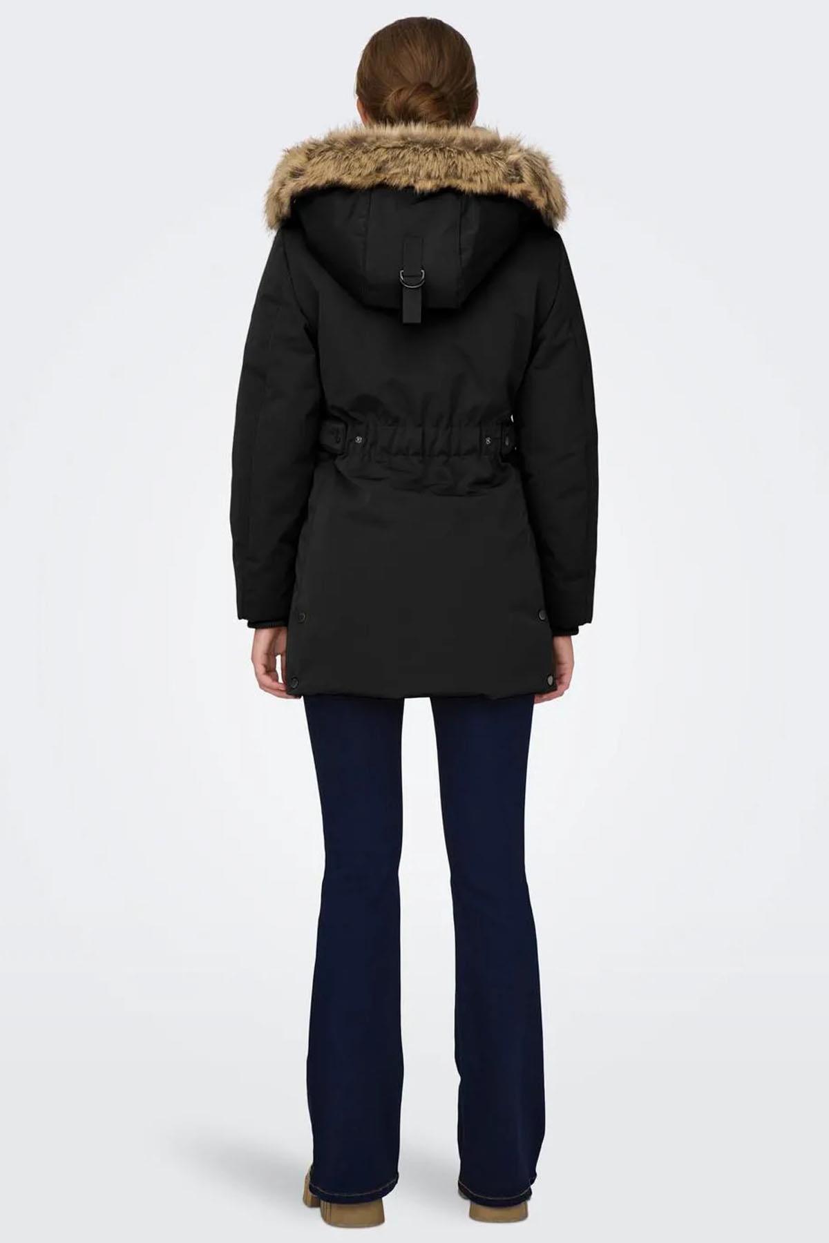 Only Kadın Suni Kürk Kapüşonlu Parka Mont - 15300627 - Only - 15300627