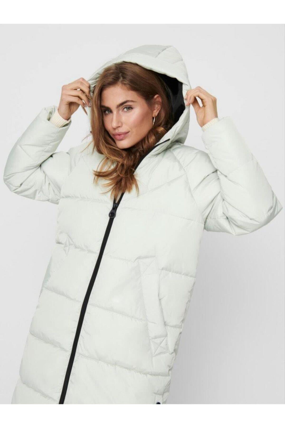 Only Kadın Uzun Mont Parka Su Yeşili - 15233425 - Only - 15233425-Mercury