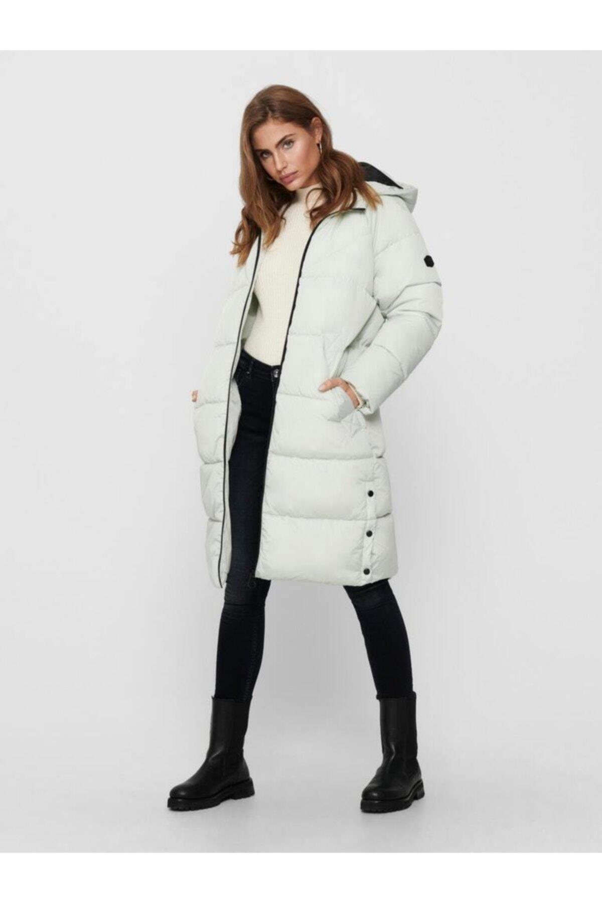 Only Kadın Uzun Mont Parka Su Yeşili - 15233425 - Only - 15233425-Mercury