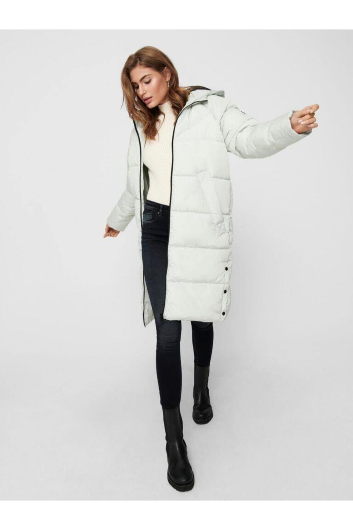 Only Kadın Uzun Mont Parka Su Yeşili - 15233425 - Only - 15233425-Mercury