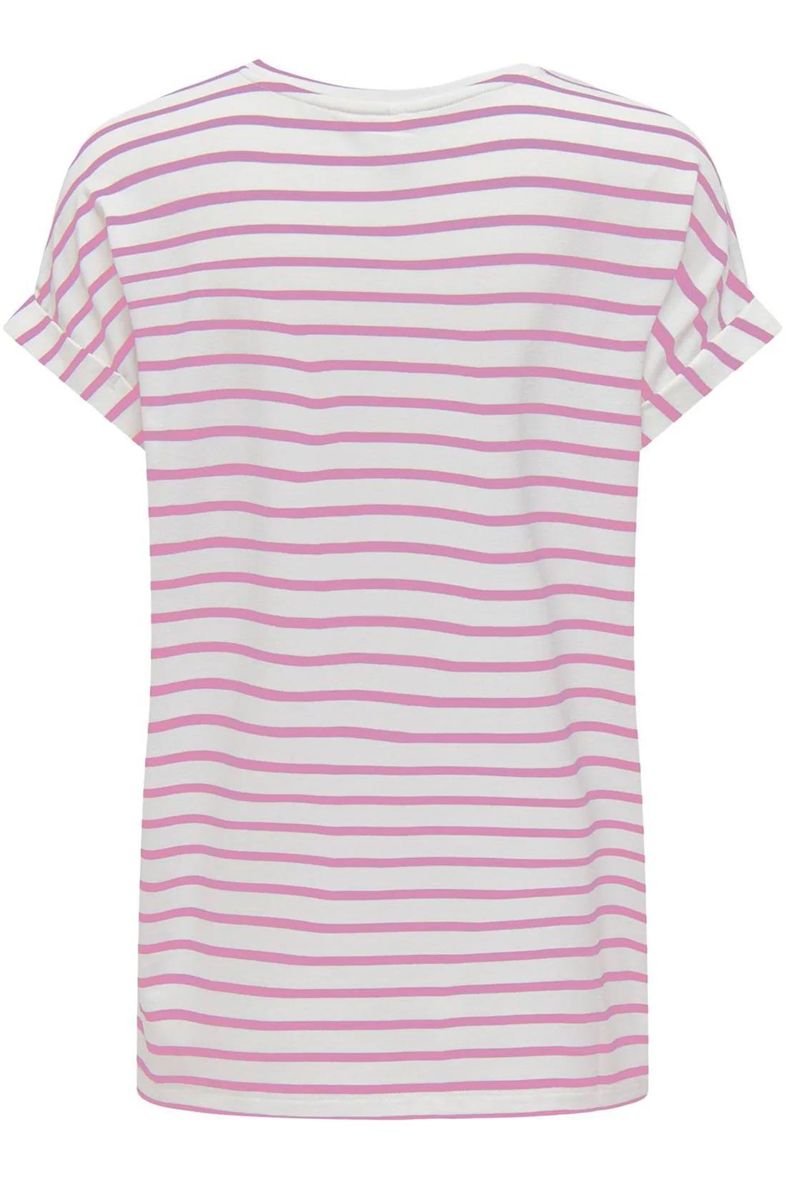 Only Kadın V Yaka Çizgili T-shirt - 15319825 - Only - 15319825-V