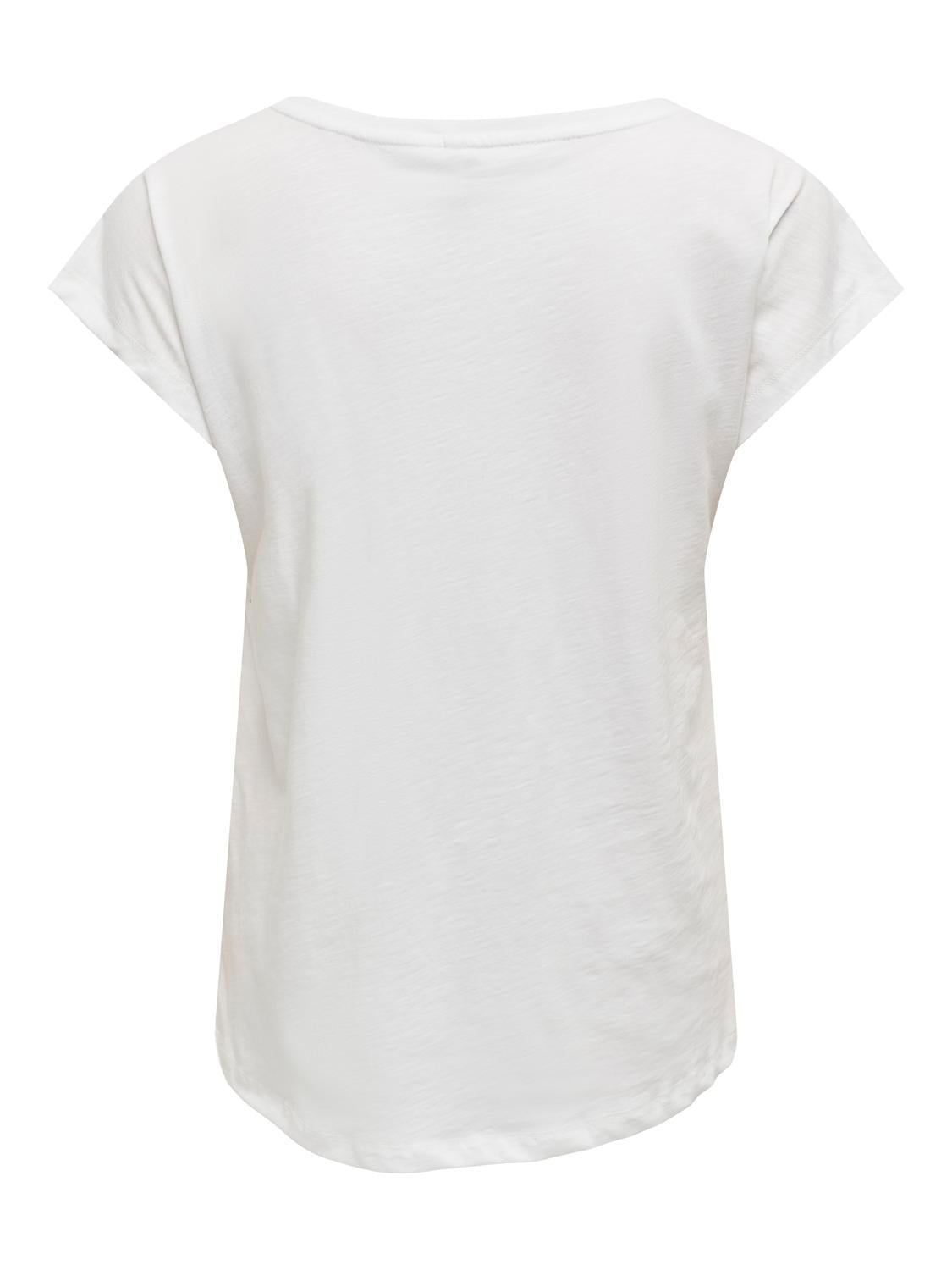 Only Kadın V-Yaka İşlemeli T-shirt - 15320529 - Only - 15320529