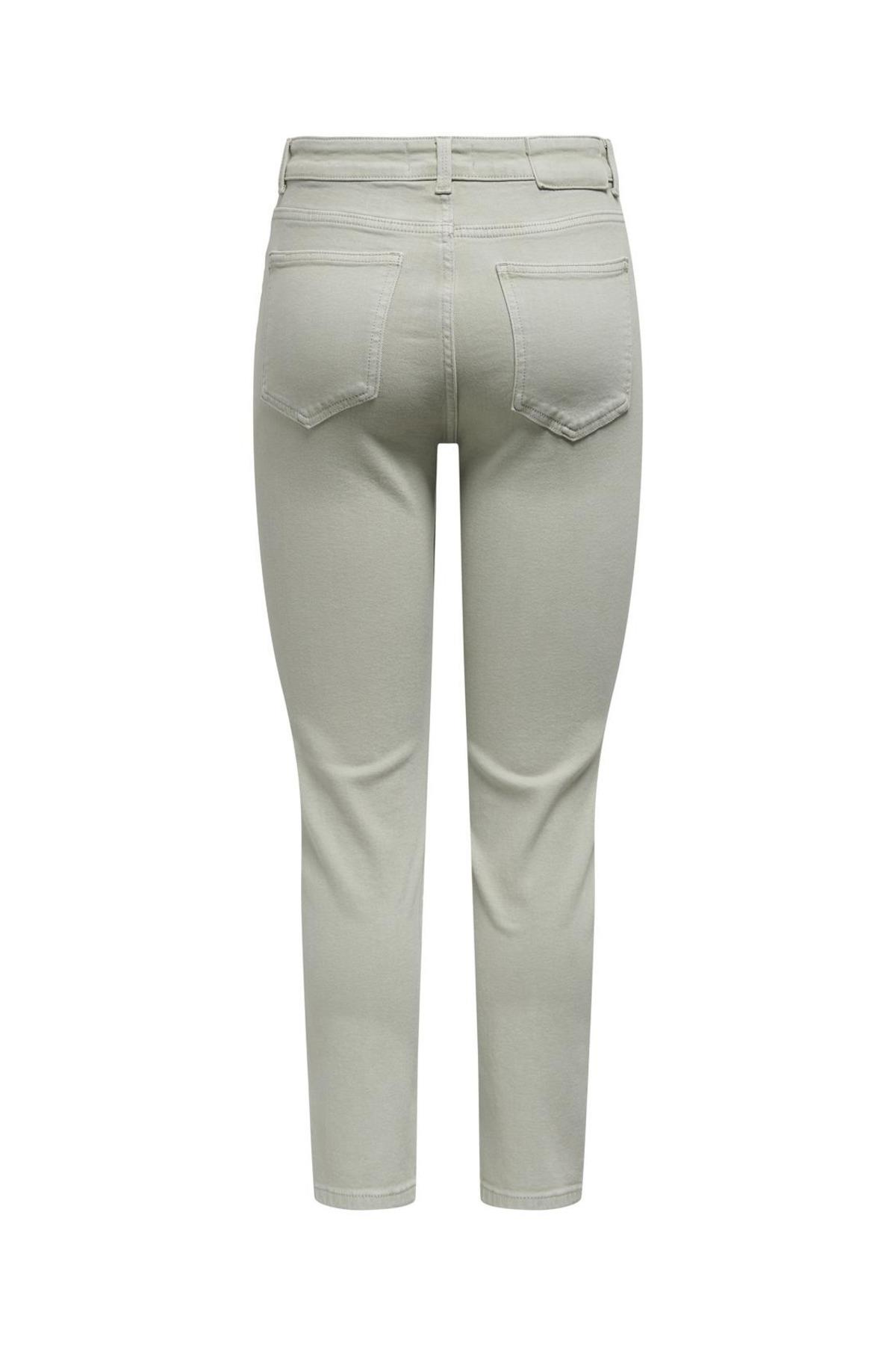 Only Kadın Yüksel Bel Düz Kesim Yeşil Kot Pantolon - 15252531 - Only - 15252531