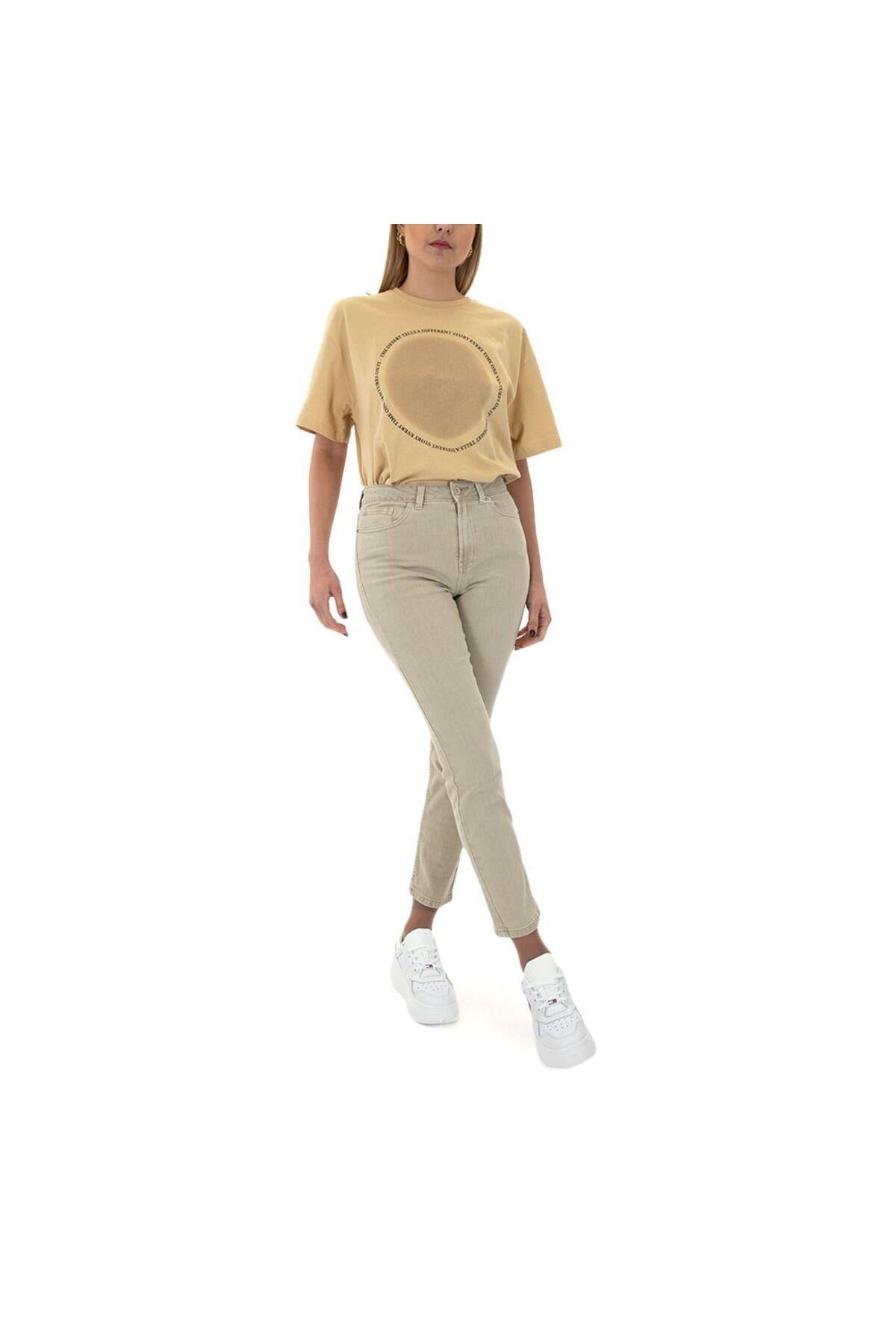 Only Kadın Yüksel Bel Düz Kesim Yeşil Kot Pantolon - 15252531 - Only - 15252531