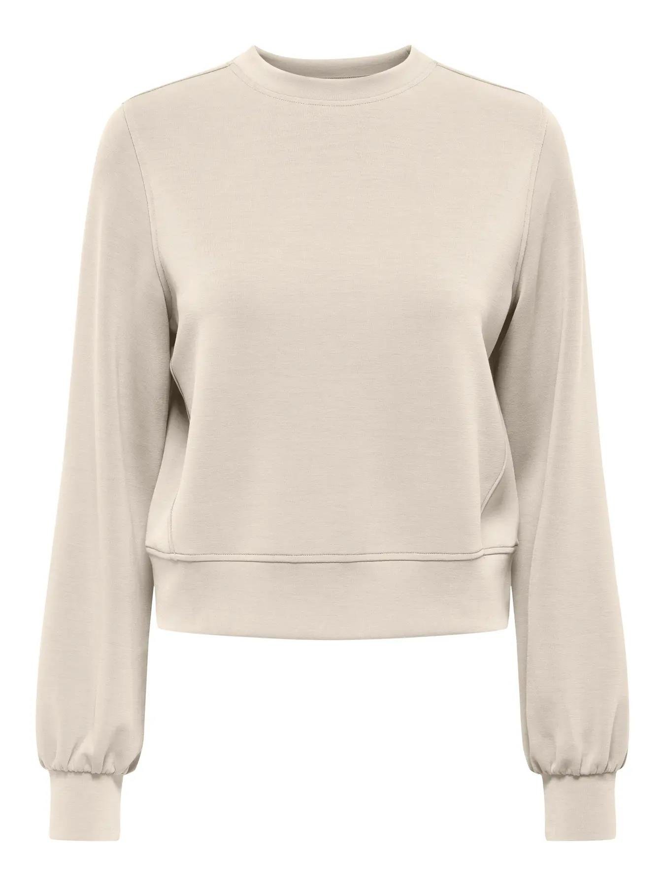 Only Kadın Yuvarlak Yaka Bej Sweatshirt - 15369155 - Only - 15369155-1