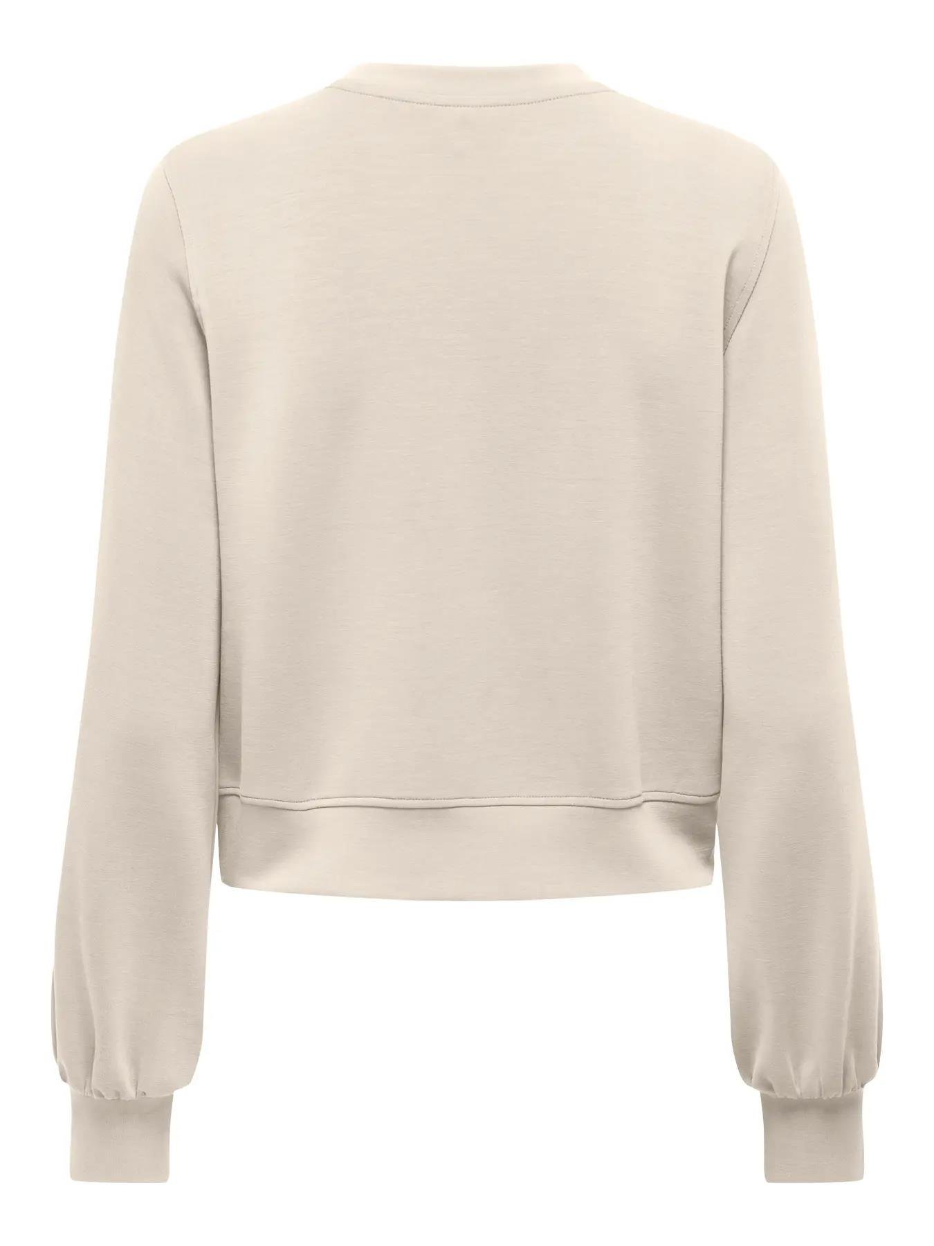 Only Kadın Yuvarlak Yaka Bej Sweatshirt - 15369155 - Only - 15369155-1