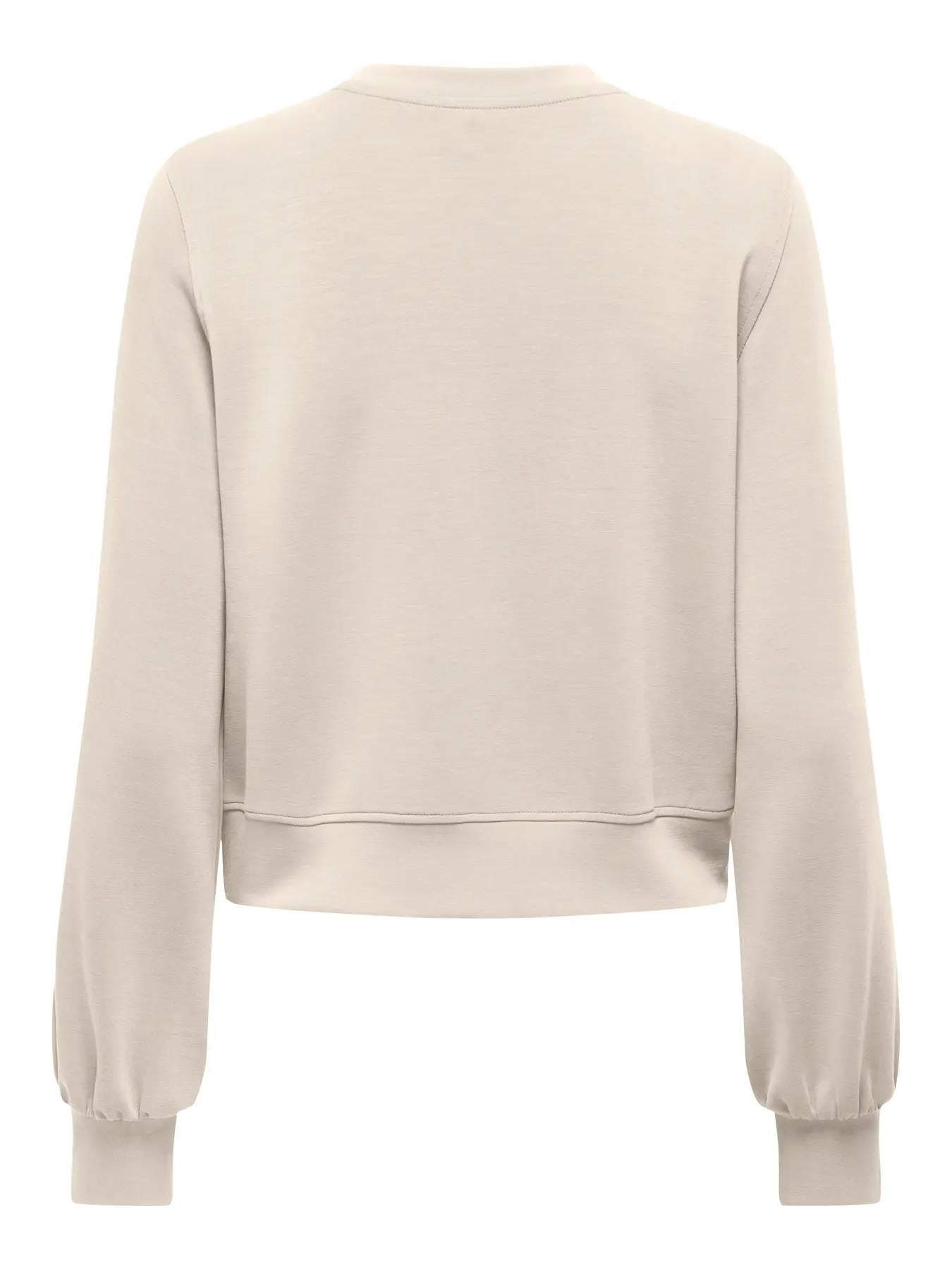 Only Kadın Yuvarlak Yaka Bej Sweatshirt - 15369155 - Only - 15369155-1