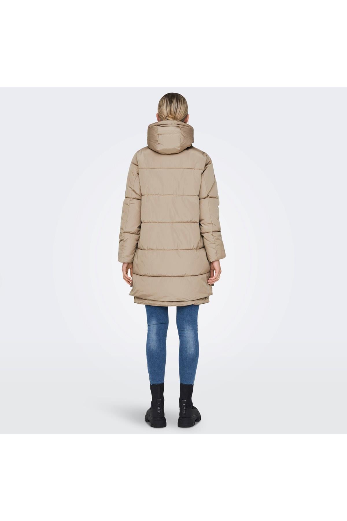 Only Nora Kadın Bej Şişme Uzun Mont (15230125-ccy) - Only - 15230125-CCY