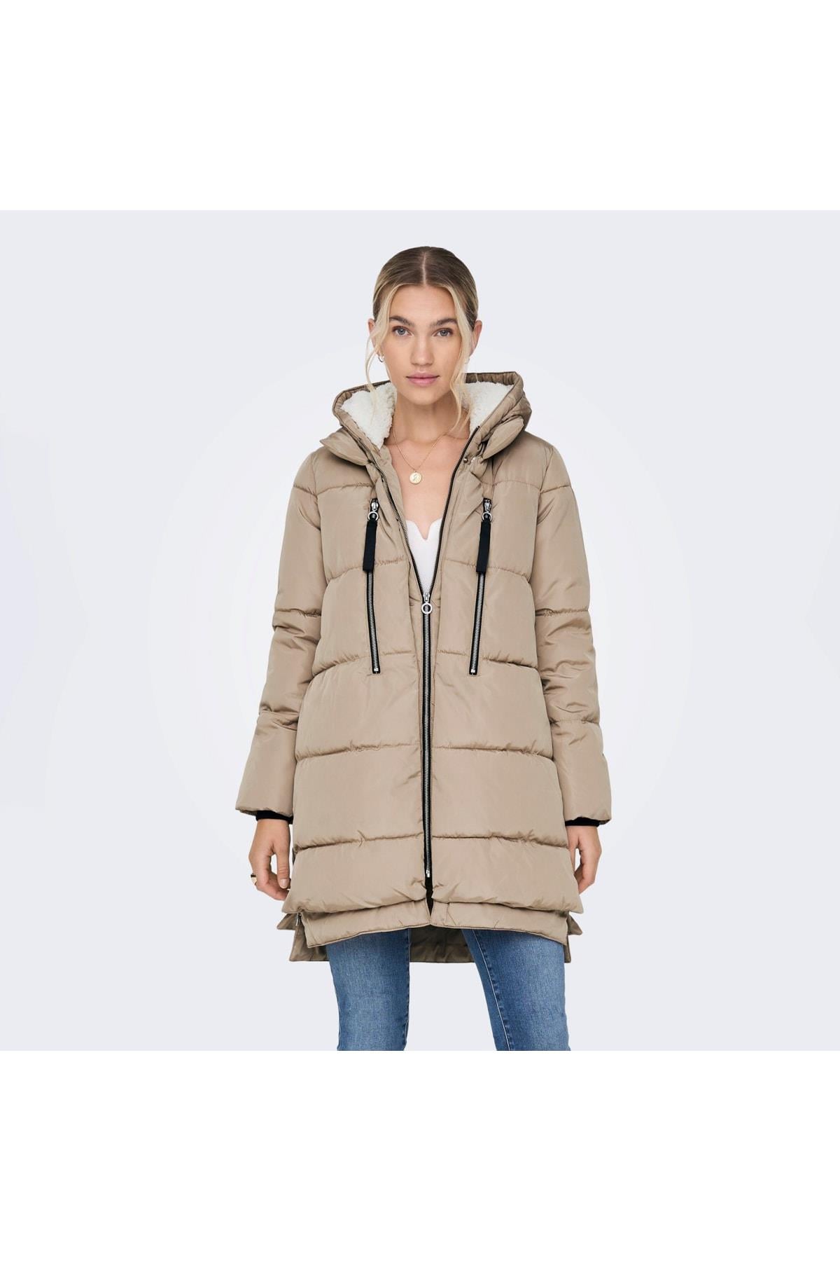 Only Nora Kadın Bej Şişme Uzun Mont (15230125-ccy) - Only - 15230125-CCY