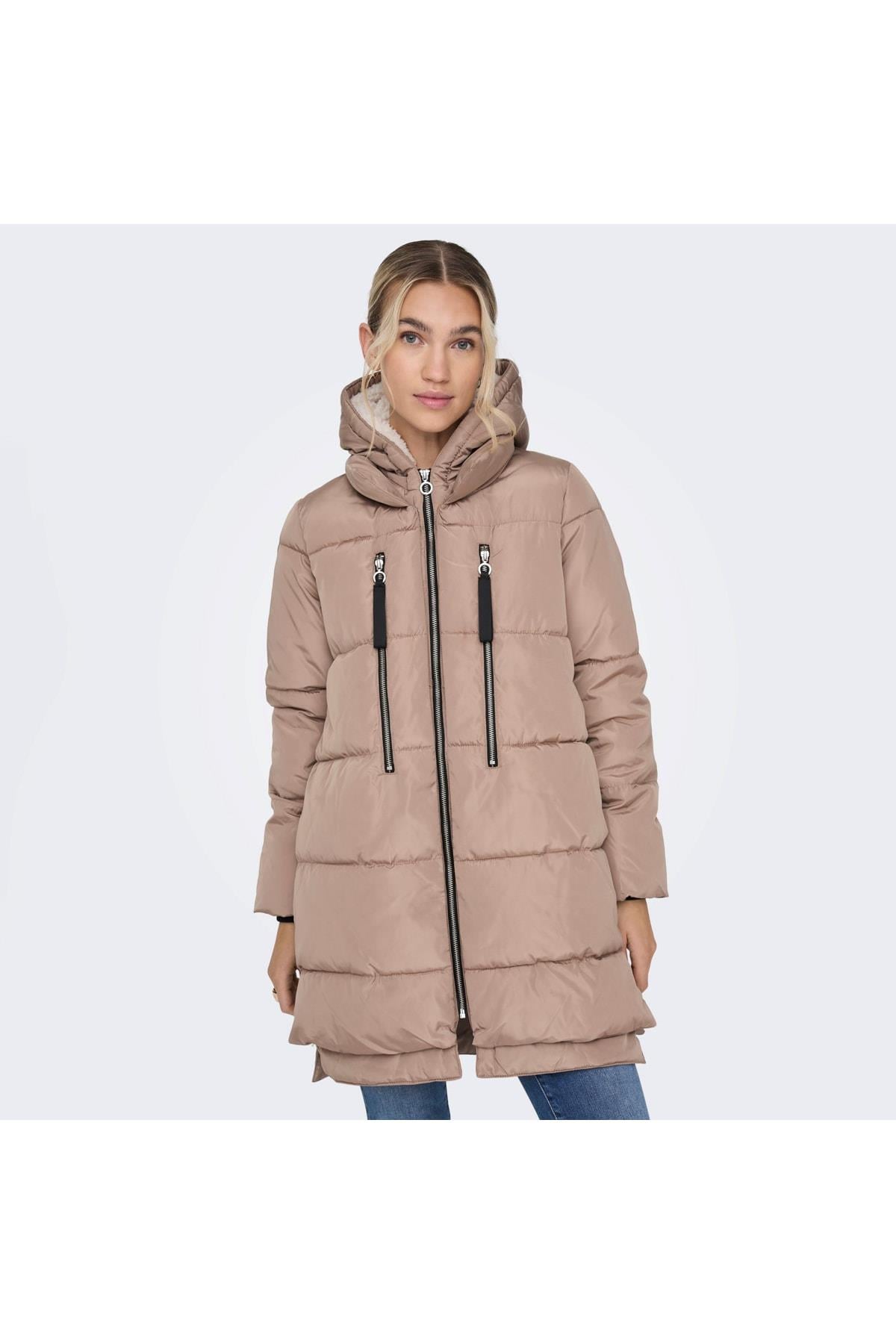 Only Nora Kadın Bej Şişme Uzun Mont (15230125-ccy) - Only - 15230125-CCY