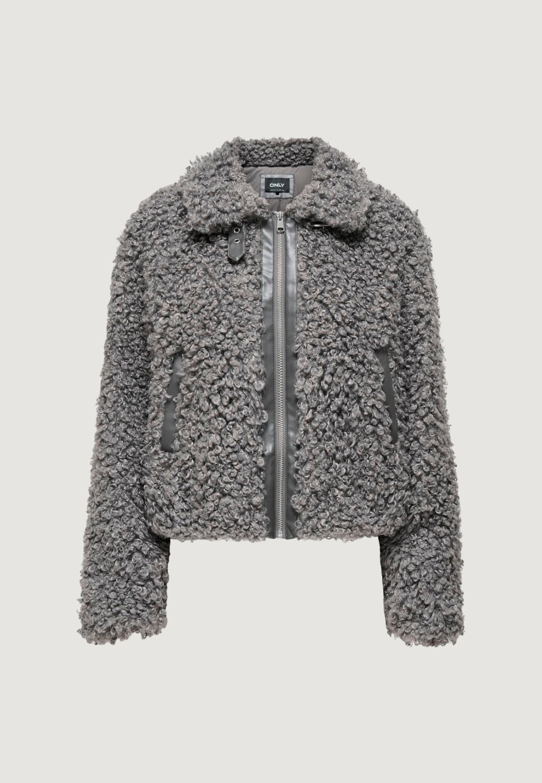 Only Onltilda Kadın Teddy Peluş Ceket Günlük Rahat Gri Mont - 15373878 - Only - 15373878-G