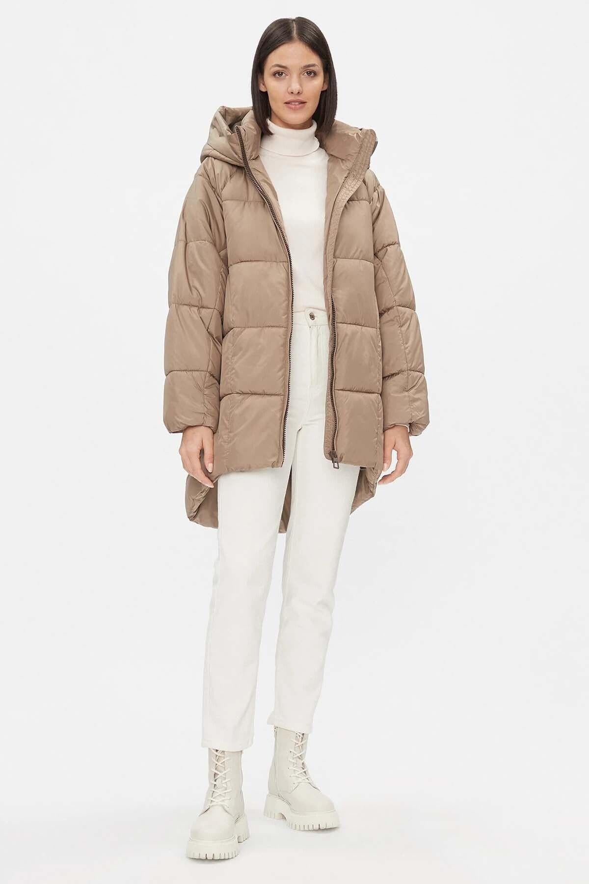Only Rahat Kalıp Asta Oversize Puffer Kadın Mont Parka - 15293818 - Only - 15293818-Walnut
