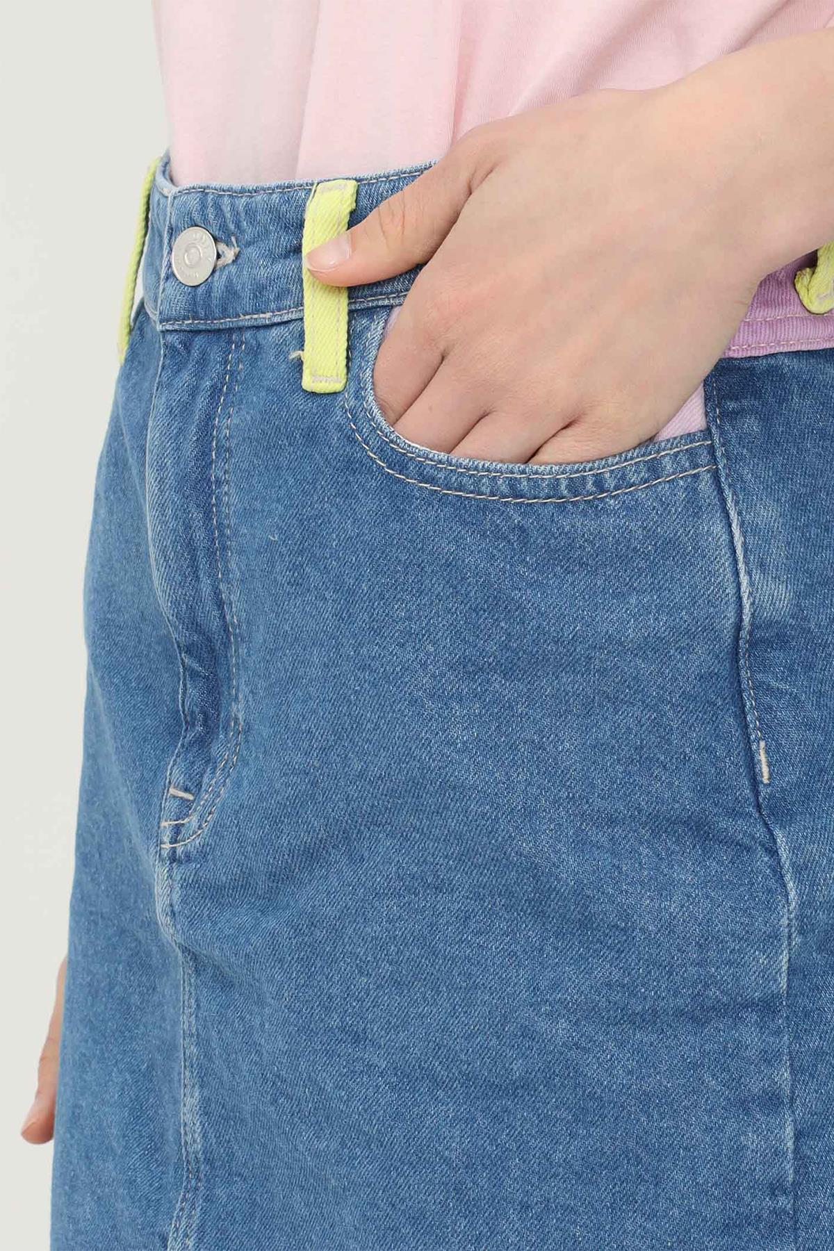Only Renkli Detaylı Denim Kot Kadın Etek ONLROSE - 15259846 - Only - 15259846