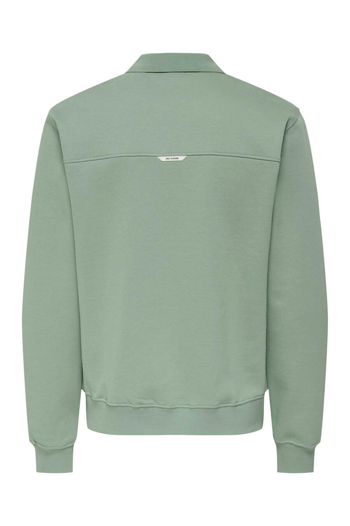 Only & Sons Abbott Erkek Fermuarlı Siyah Polo Sweatshirt-22030633 - Only & Sons - 22030633-Y