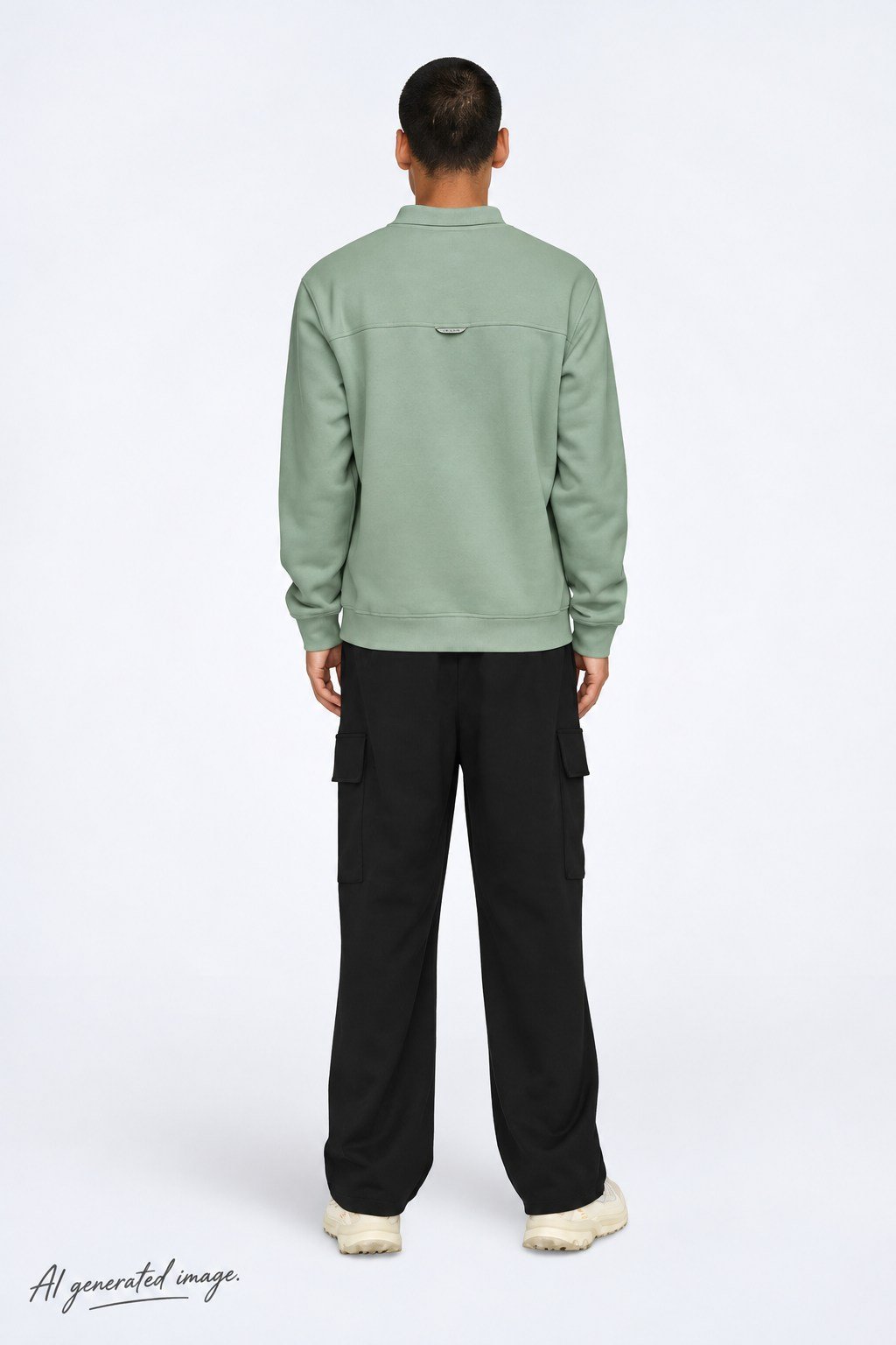Only & Sons Abbott Erkek Fermuarlı Siyah Polo Sweatshirt-22030633 - Only & Sons - 22030633-Y
