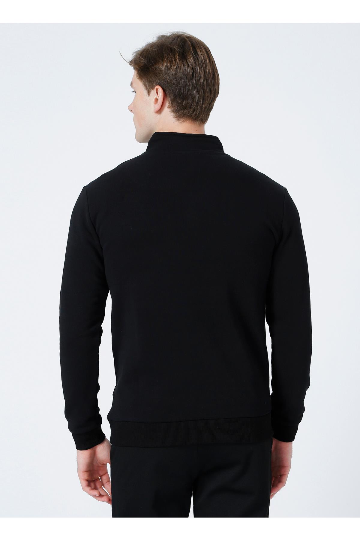 Only & Sons Ceres Half Zip Erkek Siyah Yarım Fermuar Sweatshirt 22019055-02 - Only & Sons - 22019055